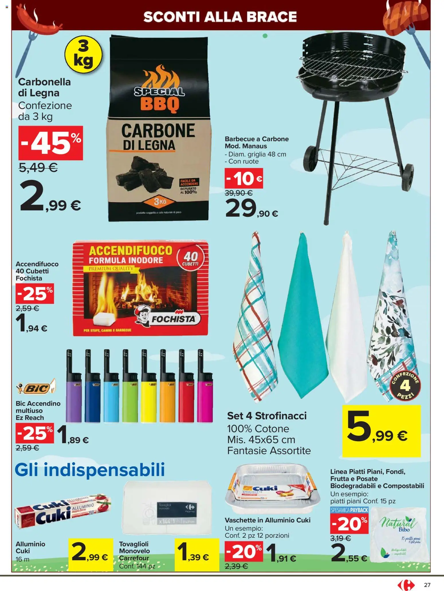 Volantino Carrefour del 24.03.2026 | Pagina: 27 | Prodotti: Alluminio, Griglia, Strofinacci, Vaschette