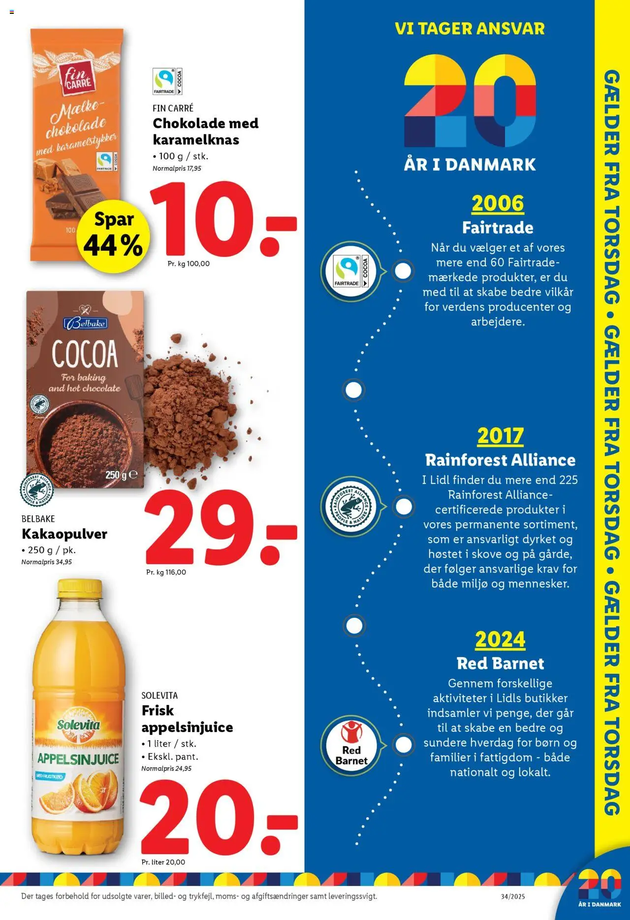 Lidl Tilbudsavis gyldig fra 17.08.2025 | Side: 23 | Produkter: Chokolade, Appelsinjuice, Søm, Kakaopulver