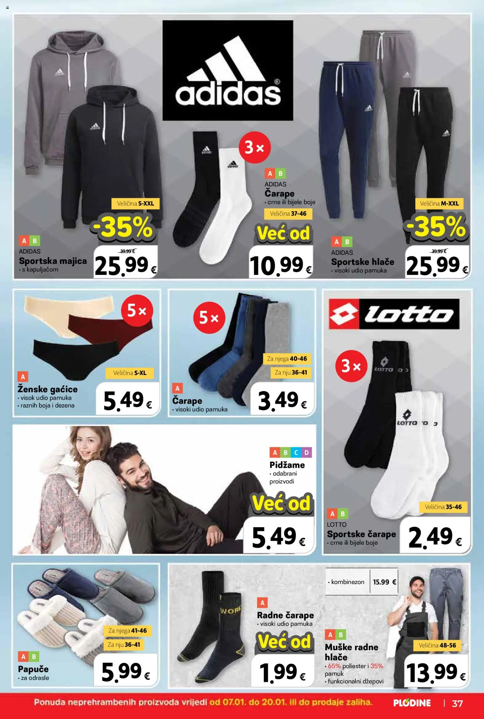 Plodine katalog | vrijedi od 07.01.2026 | Stranica: 37 | Proizvodi: Majica, Hlače, Gaćice, Papuče