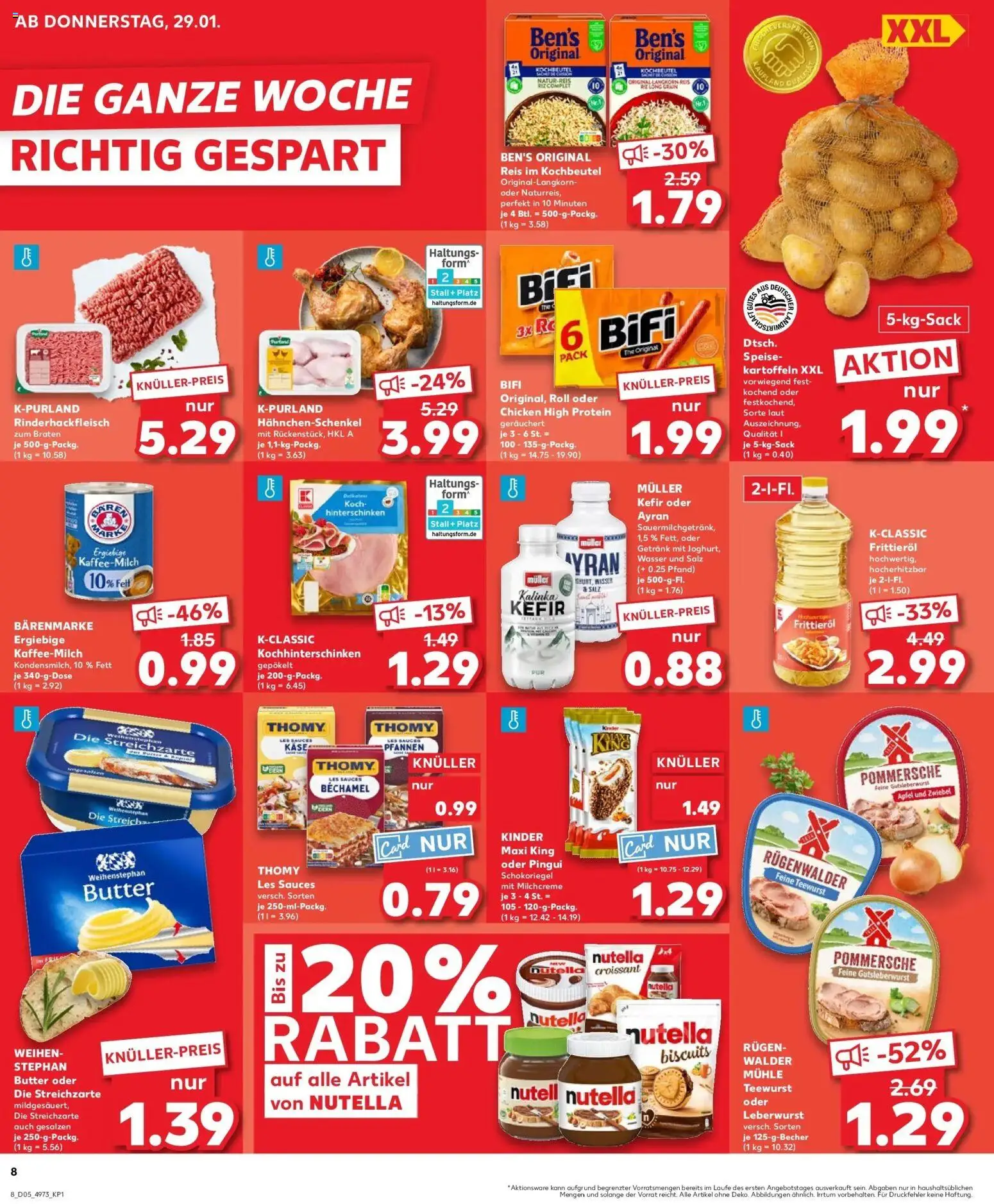Kaufland prospekt Wilhelmshaven	 – gültig ab 02.02.2026 | Seite: 8 | Produkte: Hahnchenschenkel, Butter, Kartoffeln, Reis