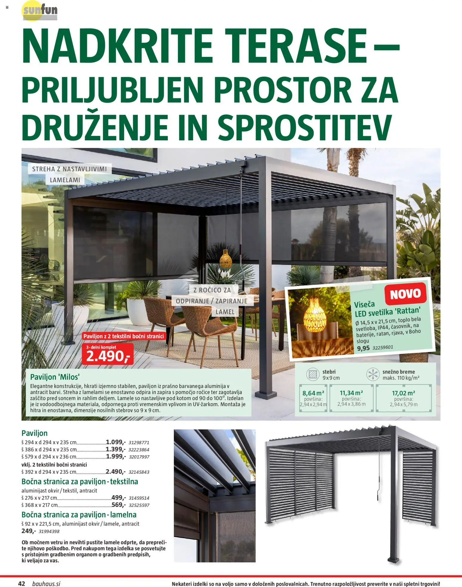 Novi Bauhaus katalog ponudbe – veljaven od 22.04.2026 | Stran: 42 | Izdelki: Led svetilka, Paviljon, Okvir, Svetilka