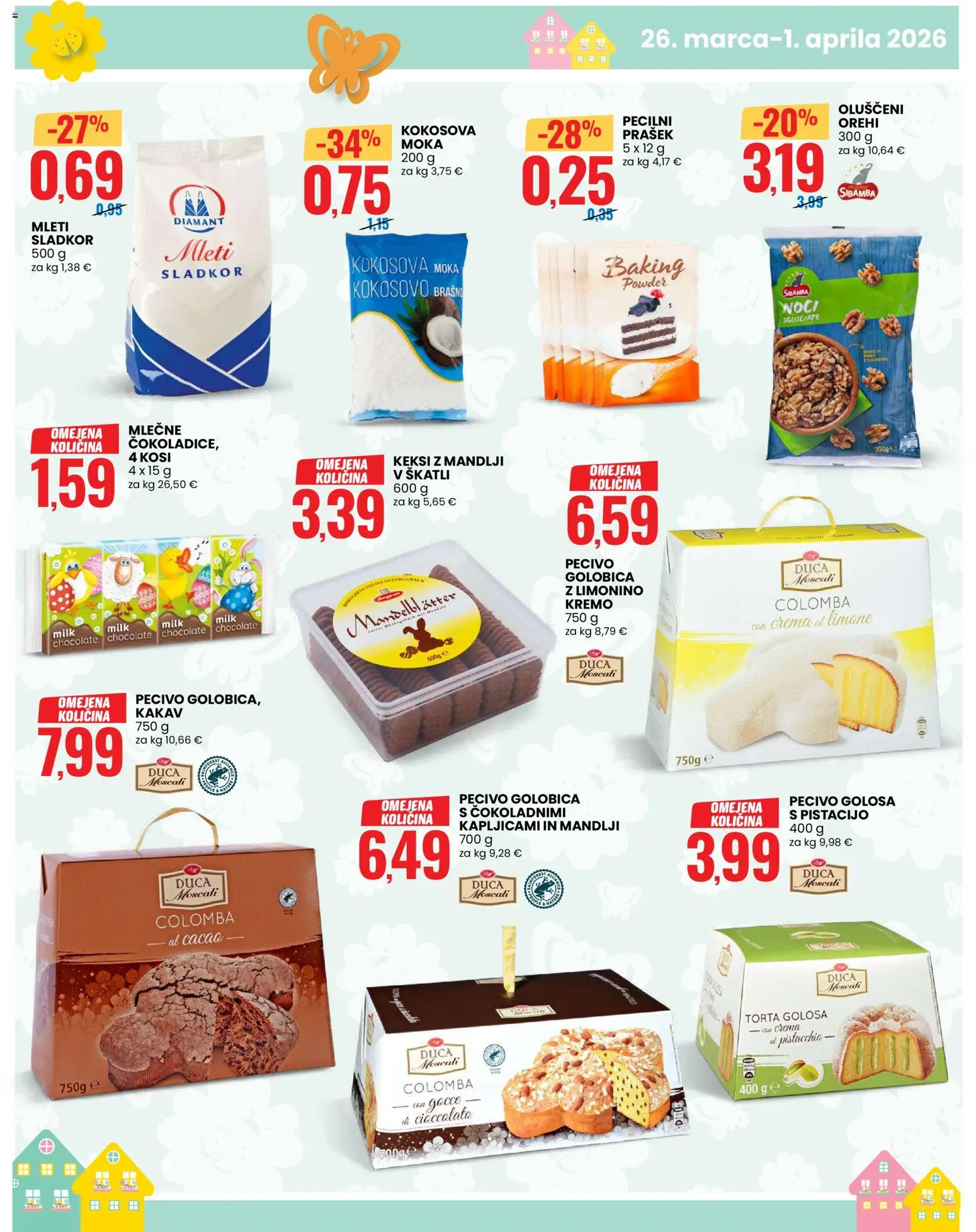Novi Eurospin katalog ponudbe – veljaven od 26.03.2026 | Stran: 3 | Izdelki: Moka, Mandlji, Torta, Kakav