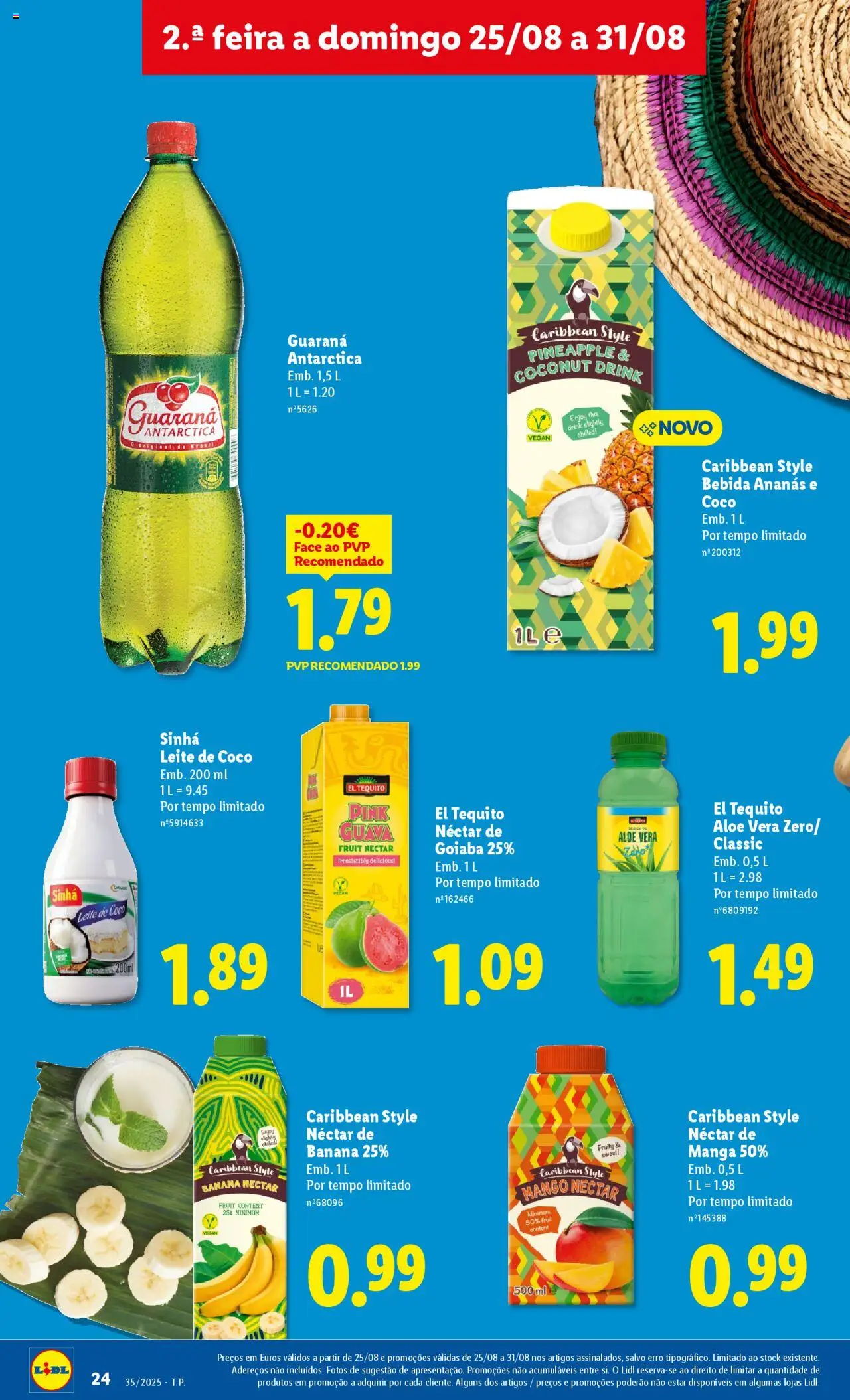 Lidl folheto │ válido de 25.08.2025 | Página: 24 | Produtos: Banana, Leite, Bebida