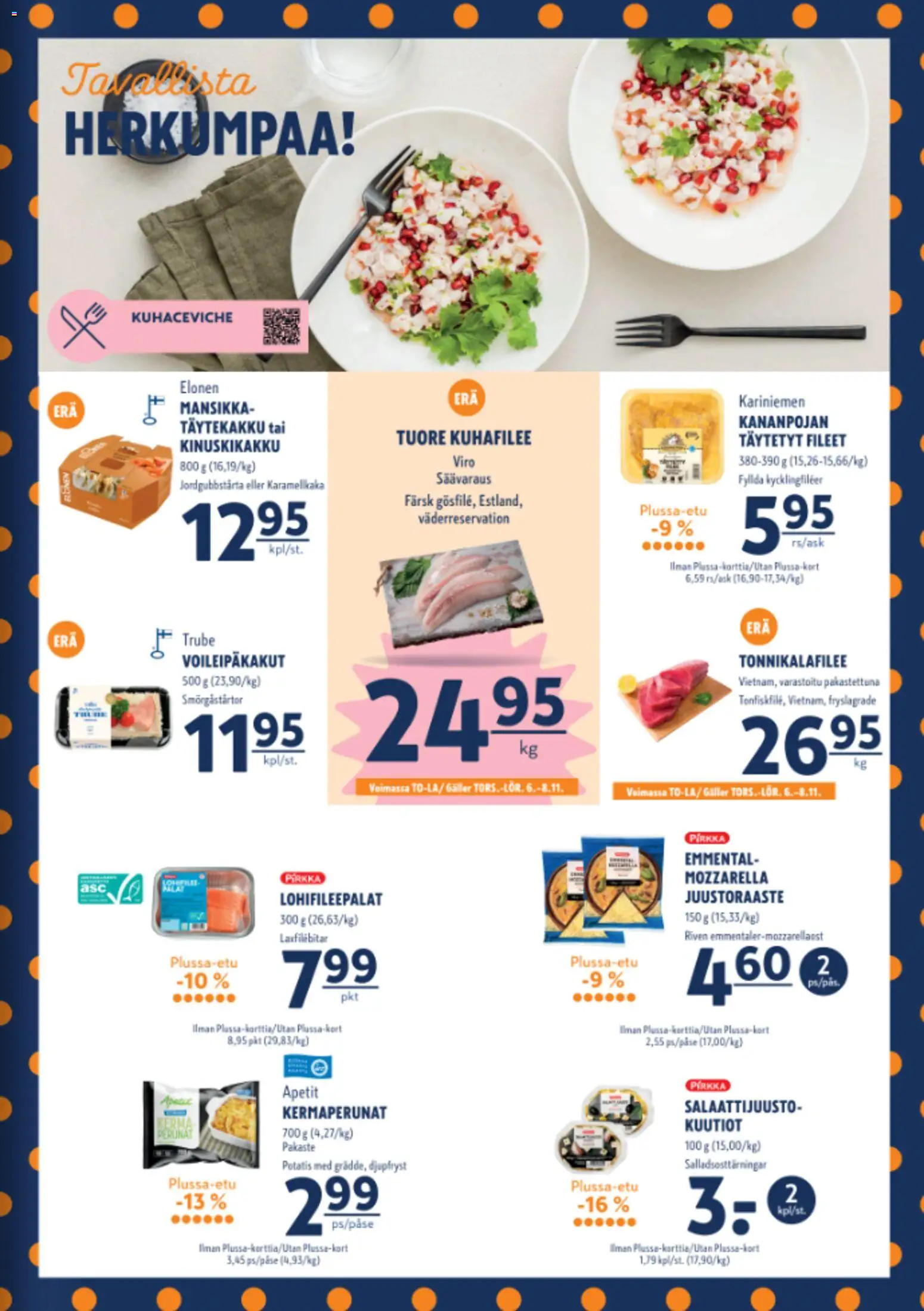 K-Supermarket tarjoukset – voimassa 06.11.2025 alkaen | Sivu: 3 | Tuotteet: Mozzarella, Juustoraaste, Emmental, Kerma