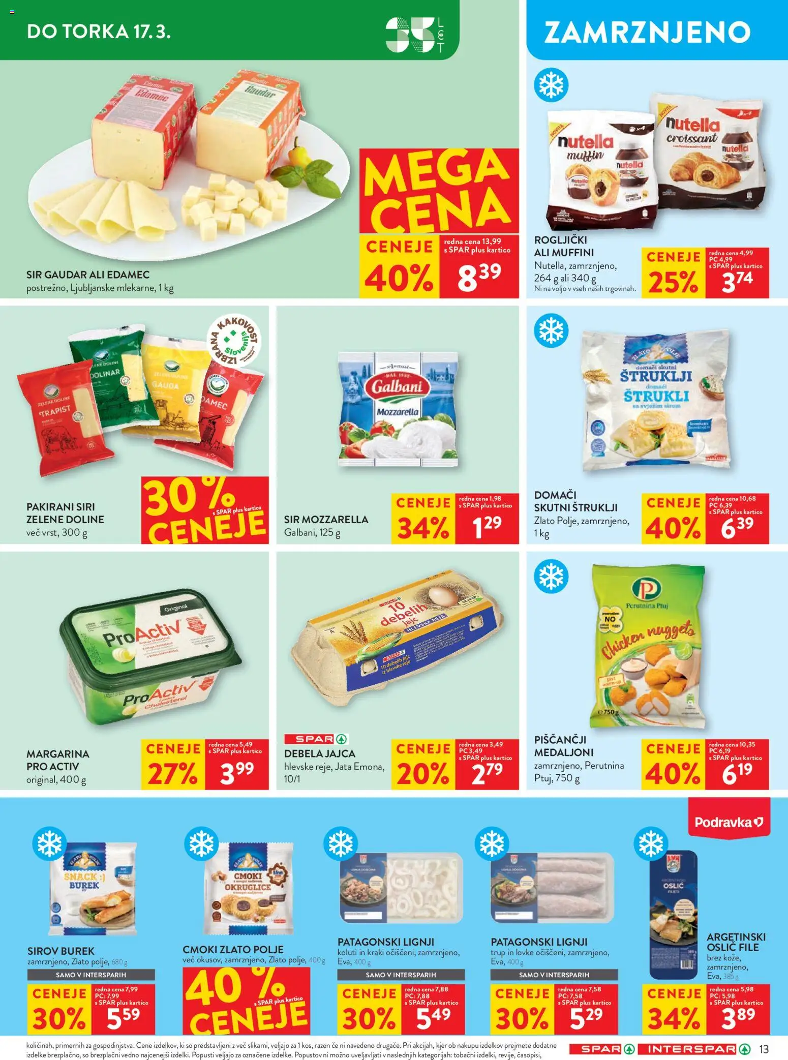 Novi Spar katalog ponudbe – veljaven od 11.03.2026 | Stran: 15 | Izdelki: Štruklji, Oslič, Rogljički, Sir