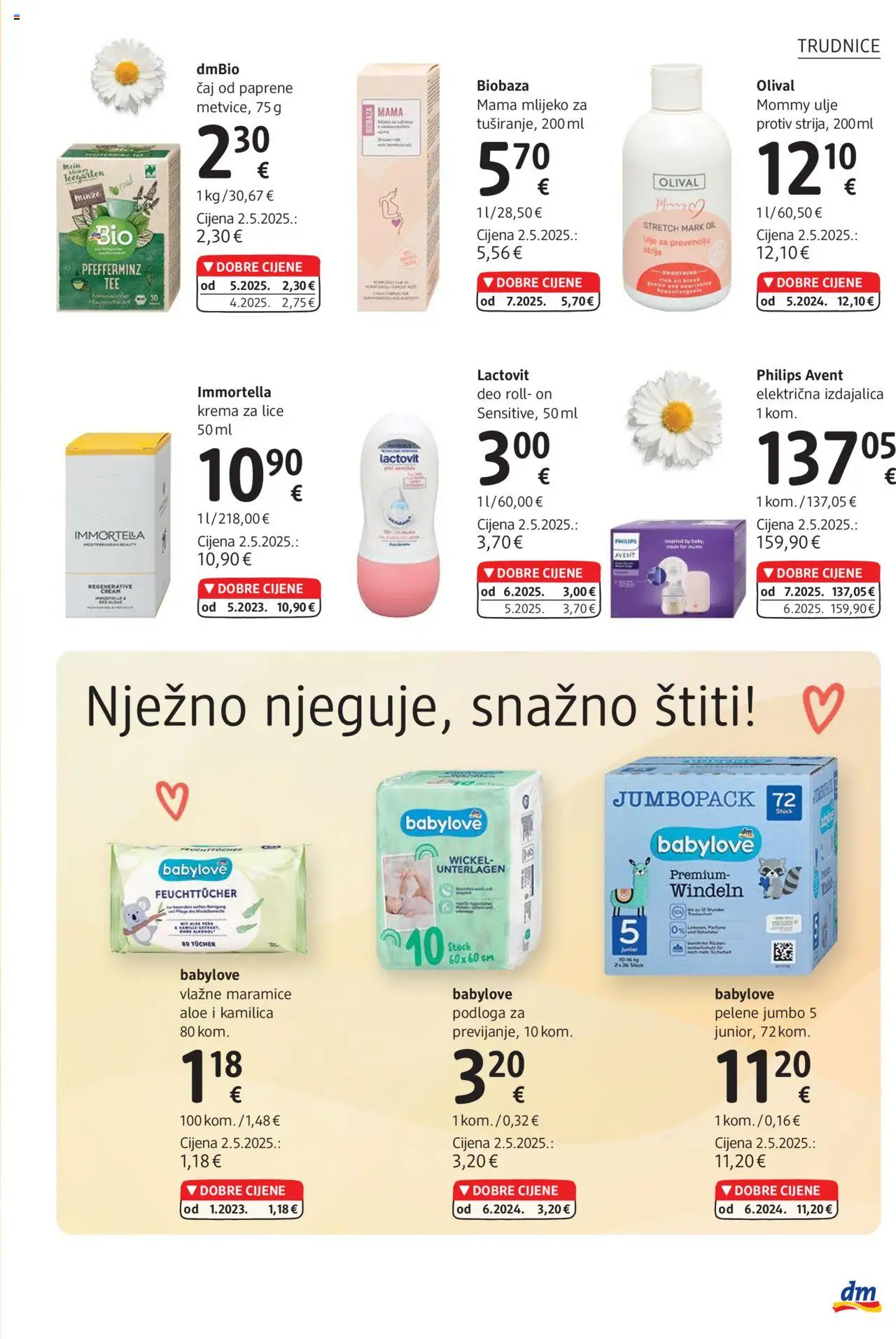 DM katalog | vrijedi od 01.08.2025 | Stranica: 21 | Proizvodi: Pelene, Krema za lice, Mlijeko, Čaj