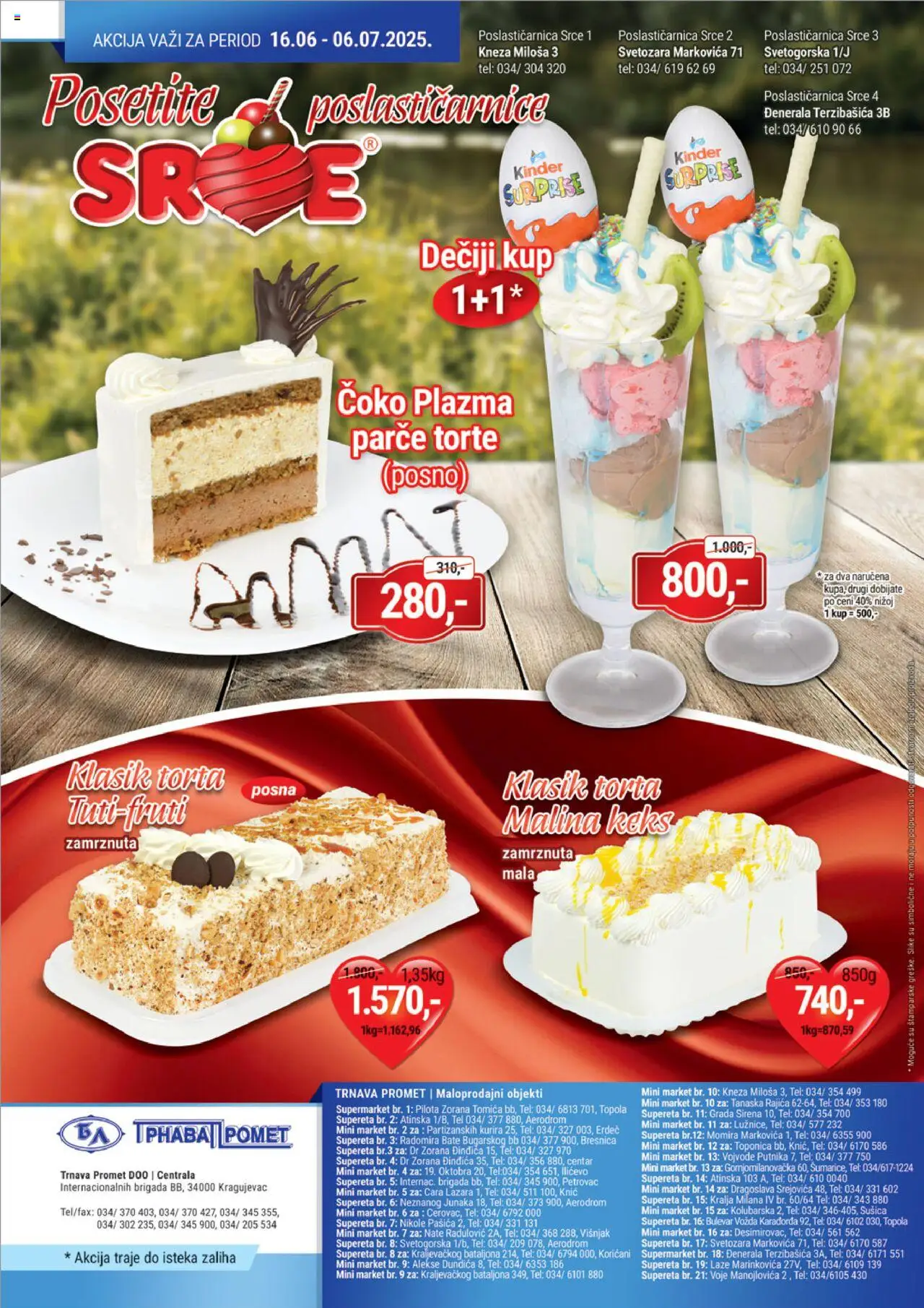 Trnava Promet katalog - važi od 16.06.2025 | Strana: 28 | Proizvode: Keks, Plazma, Malina, Torta