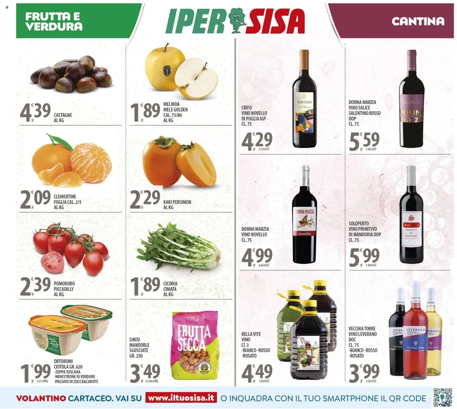 Volantino SISA del 04.11.2025 | Pagina: 11 | Prodotti: Verdure, Frutta, Smartphone, Ciotola