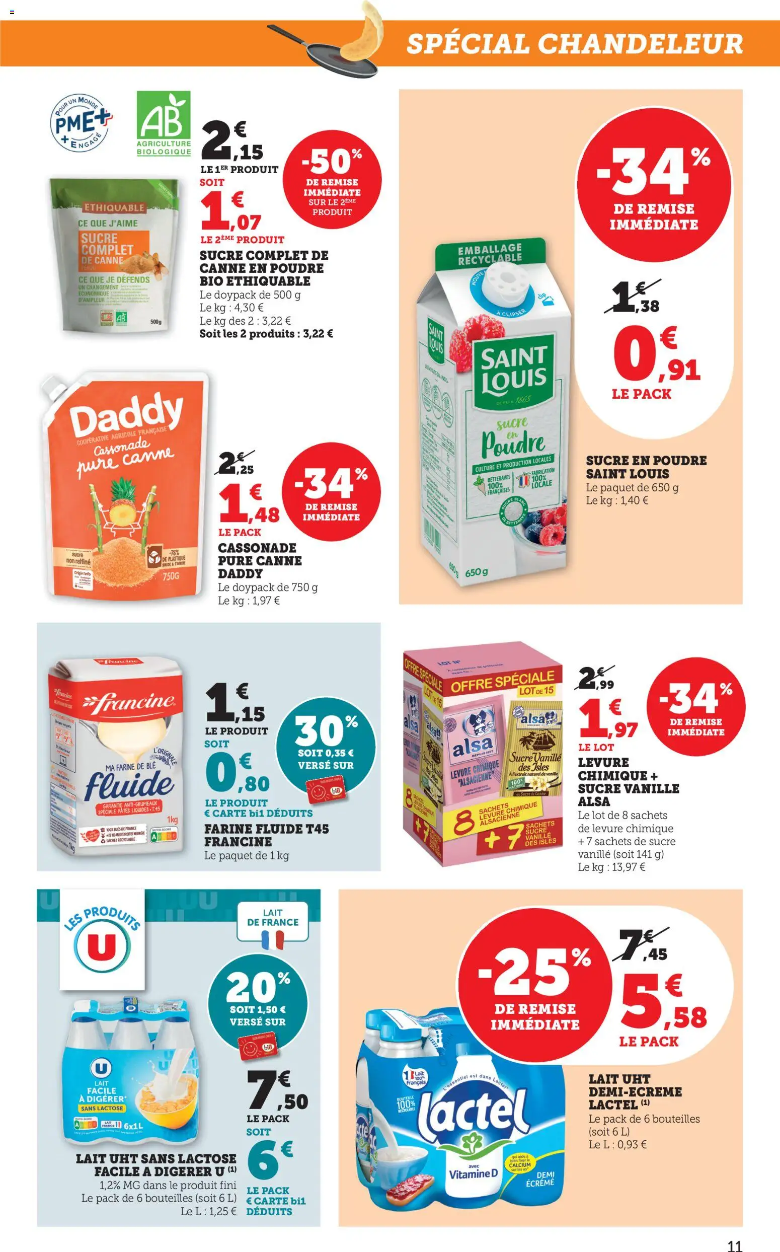 {H1} | Page: 11 | Produits: Cassonade, Farine de ble, Farine, Sucre en poudre