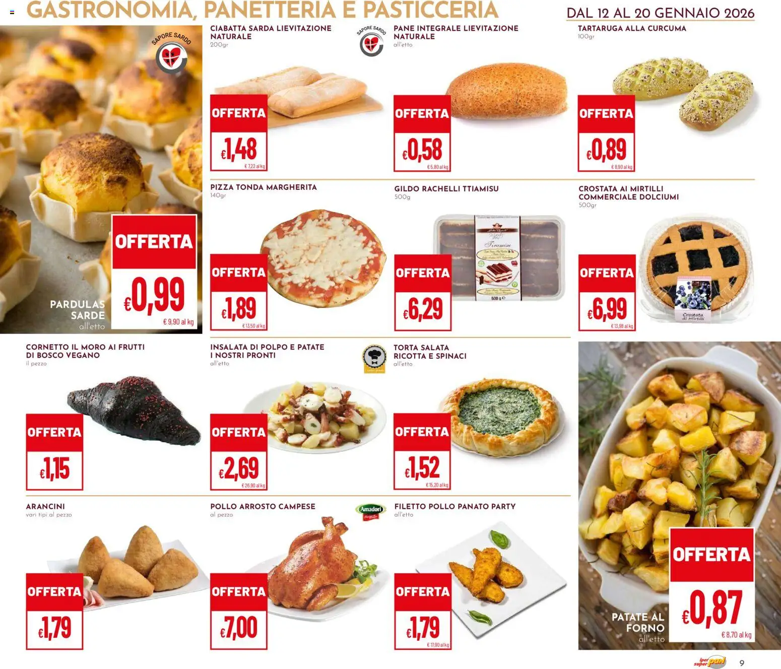 Volantino Pan del 12.01.2026 | Pagina: 9 | Prodotti: Insalata, Patate, Ricotta, Forno