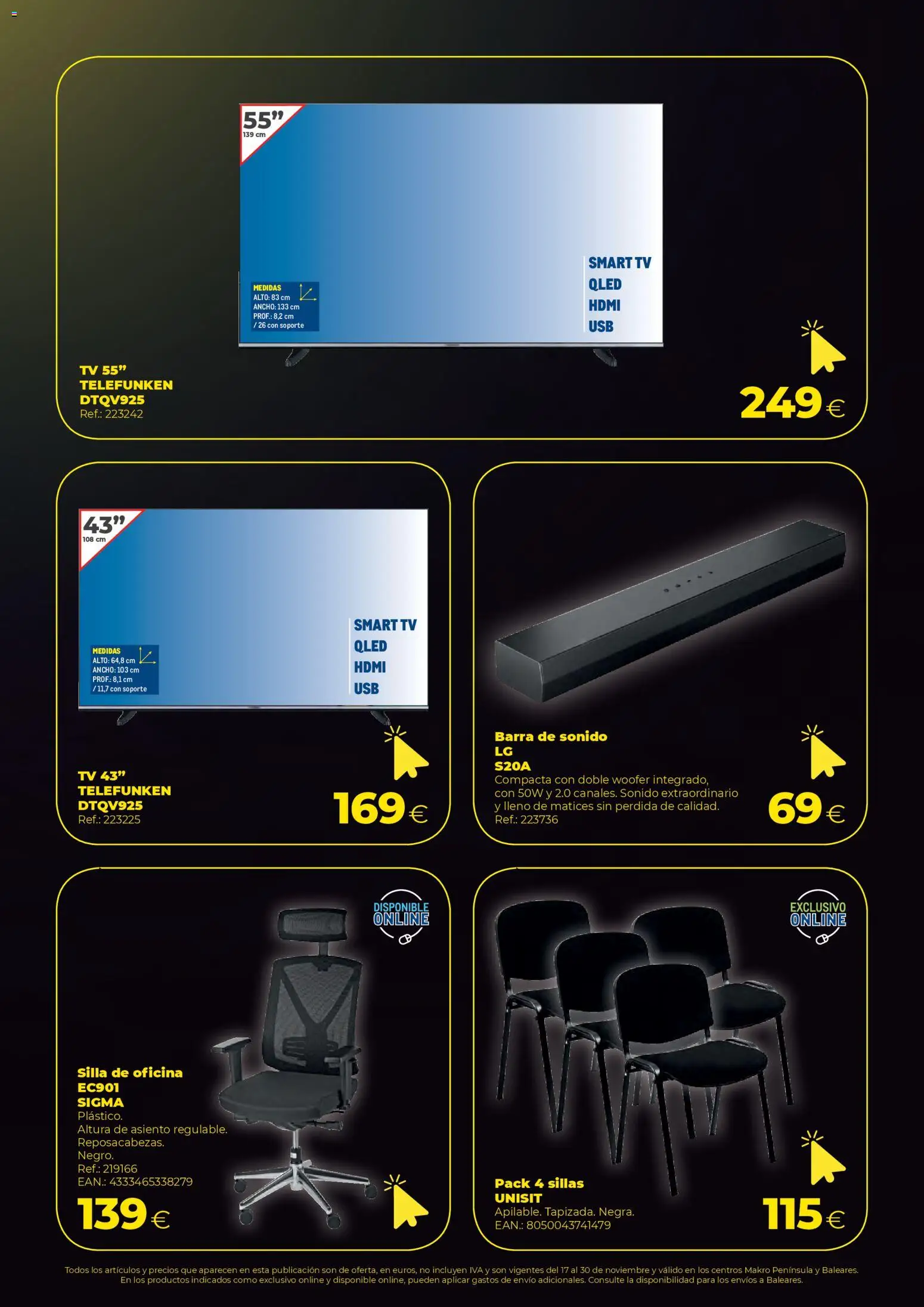 Makro - Black Friday  │ válido desde el 17.11.2025 | Página: 3 | Productos: Καλαμάρι, Silla