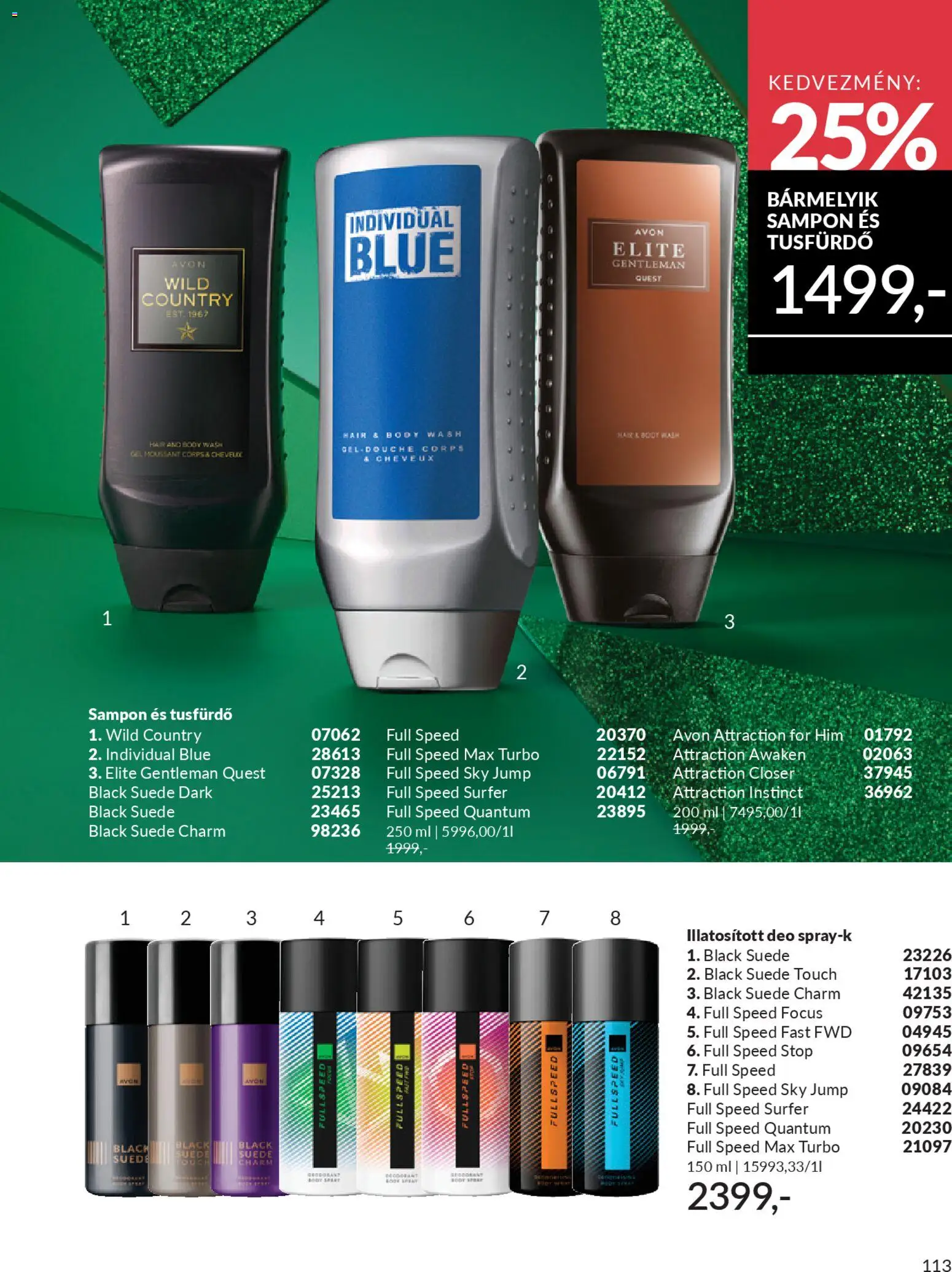 Avon akciós ujság - amely érvényes a következő dátumtól: 01.01.2026 | Oldal: 115 | Termékek: Body, Sampon, Tusfürdő