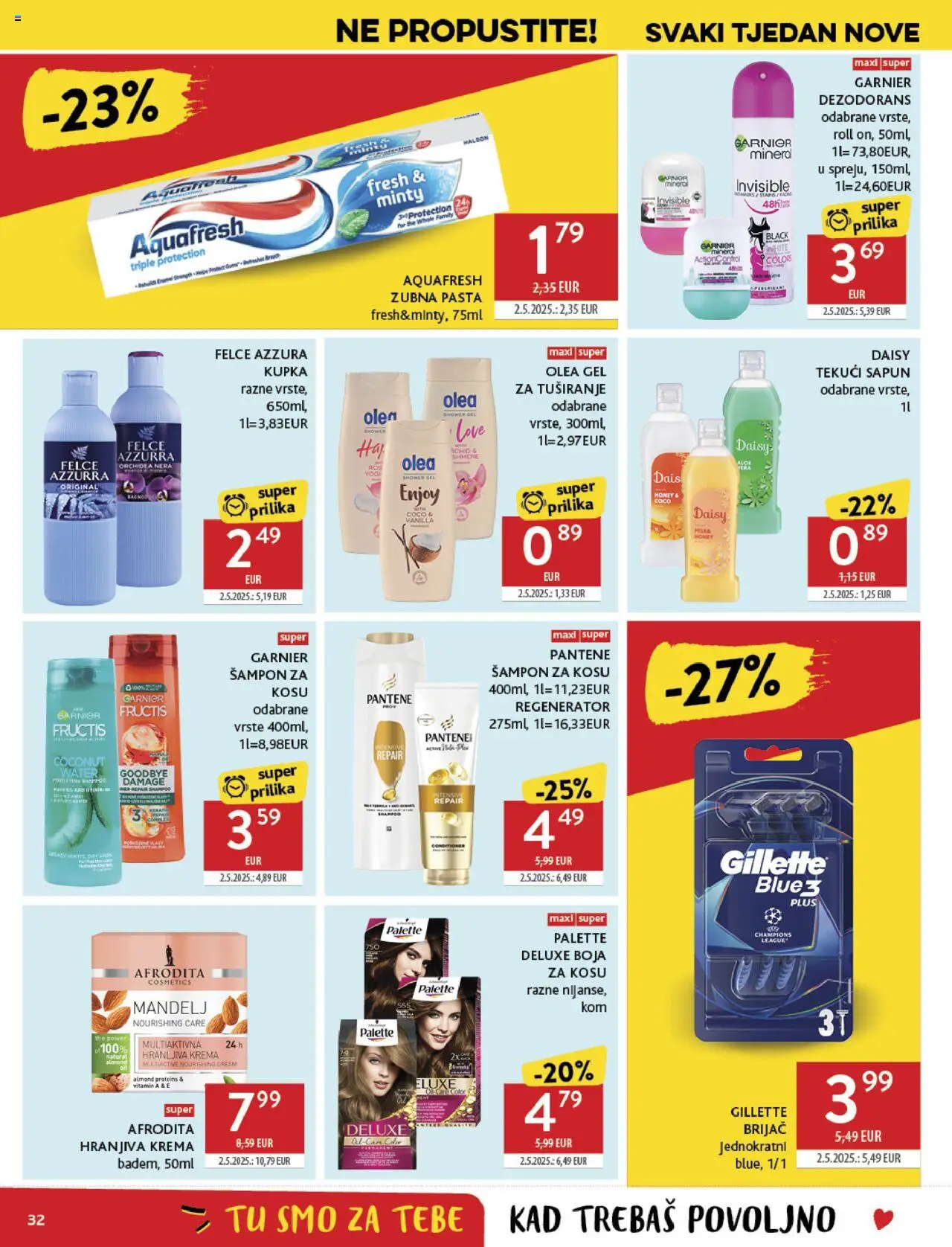 Konzum katalog | vrijedi od 15.10.2025 | Stranica: 32 | Proizvodi: Kupka, Šampon, Dezodorans, Krema