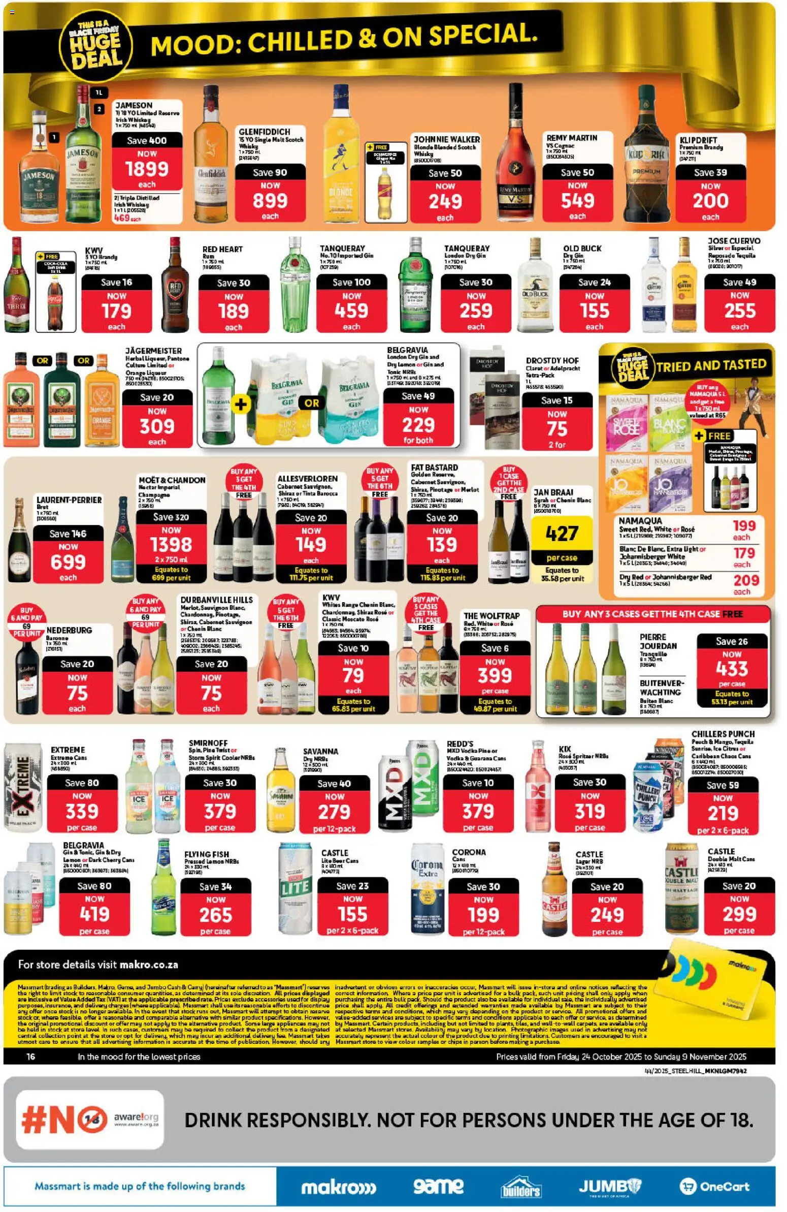 New Makro catalogue – valid from 24.10.2025 | Page: 16 | Products: Gin, Chips, Stock, Lemon