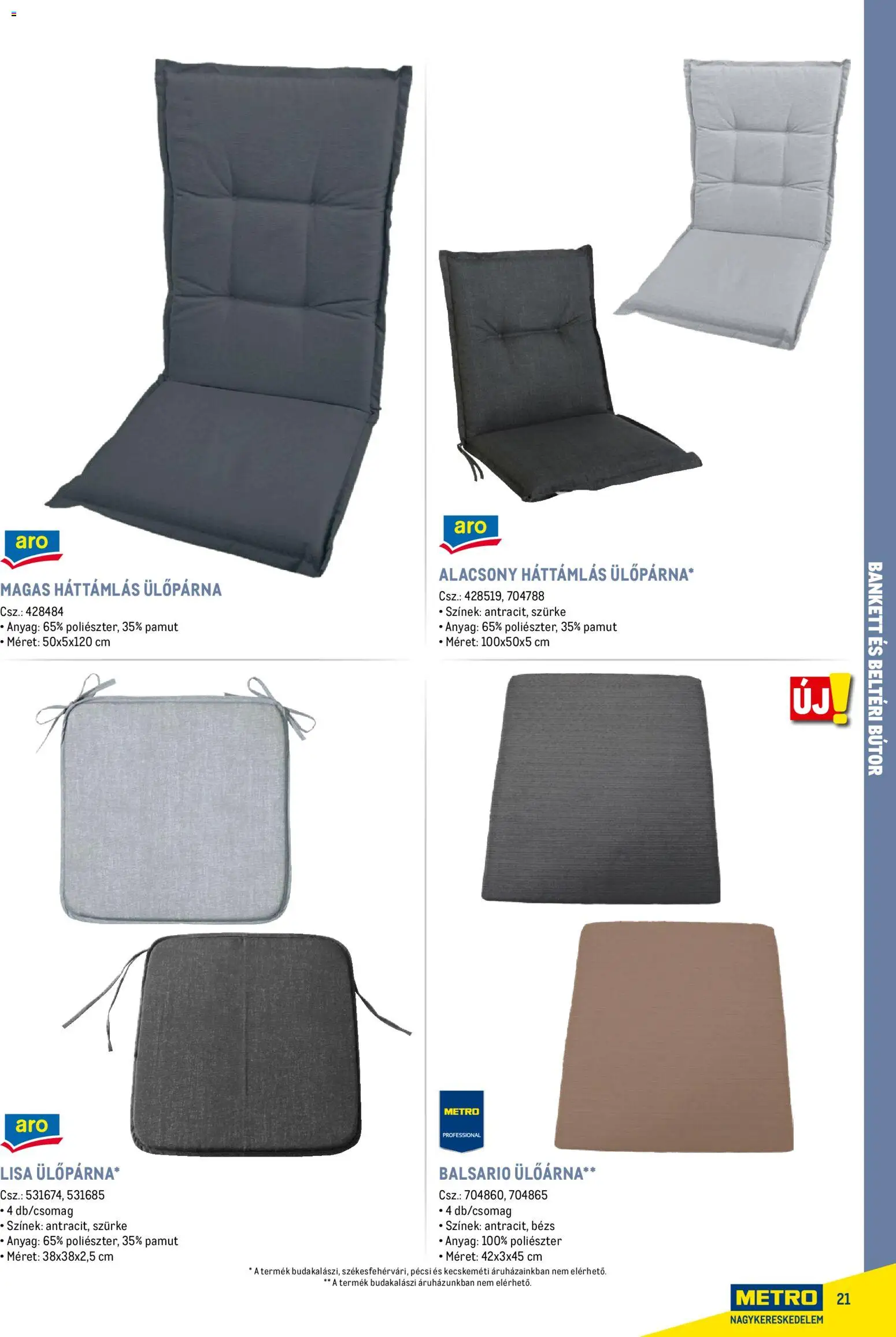 Metro akciós ujság - amely érvényes a következő dátumtól: 16.02.2026 | Oldal: 21 | Termékek: Bútor, Ülőpárna