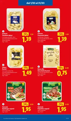 Anteprima del volantino Deluxe Ravioli, Con ricotta e pistacchio con uova da allevamento a terra 250 g confezione valido a partire dal 01.03.2026 | Pagina: 5 | Prodotti: Uova, Pomodoro, Ravioli, Burrata