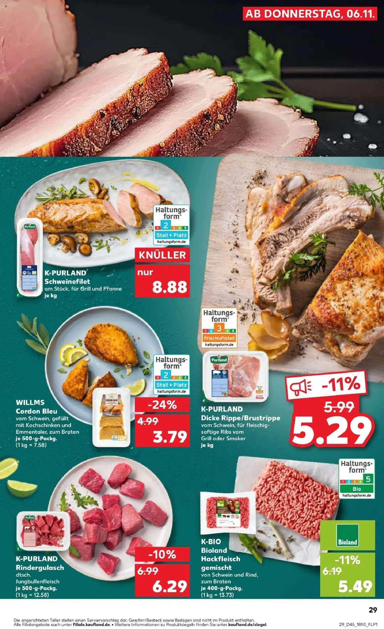 Kaufland prospekt Schmelz	 – gültig ab 10.11.2025 | Seite: 29 | Produkte: Grill, Rindergulasch, Schweinefilet, Hackfleisch