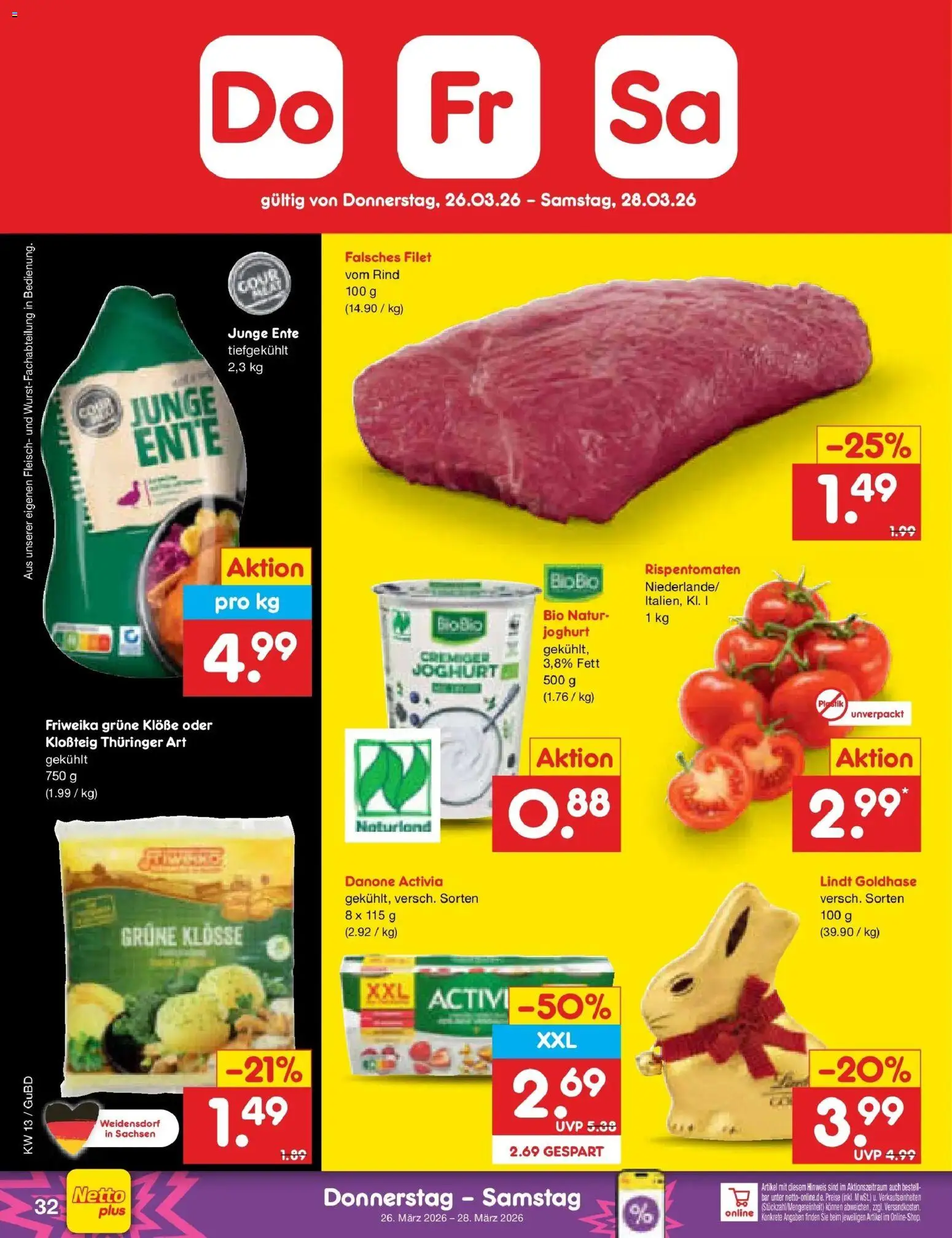 Netto Marken-Discount Prospekt Augustusburg	 – gültig ab 23.03.2026 | Seite: 46 | Produkte: Activia, Danone activia, Joghurt, Lindt