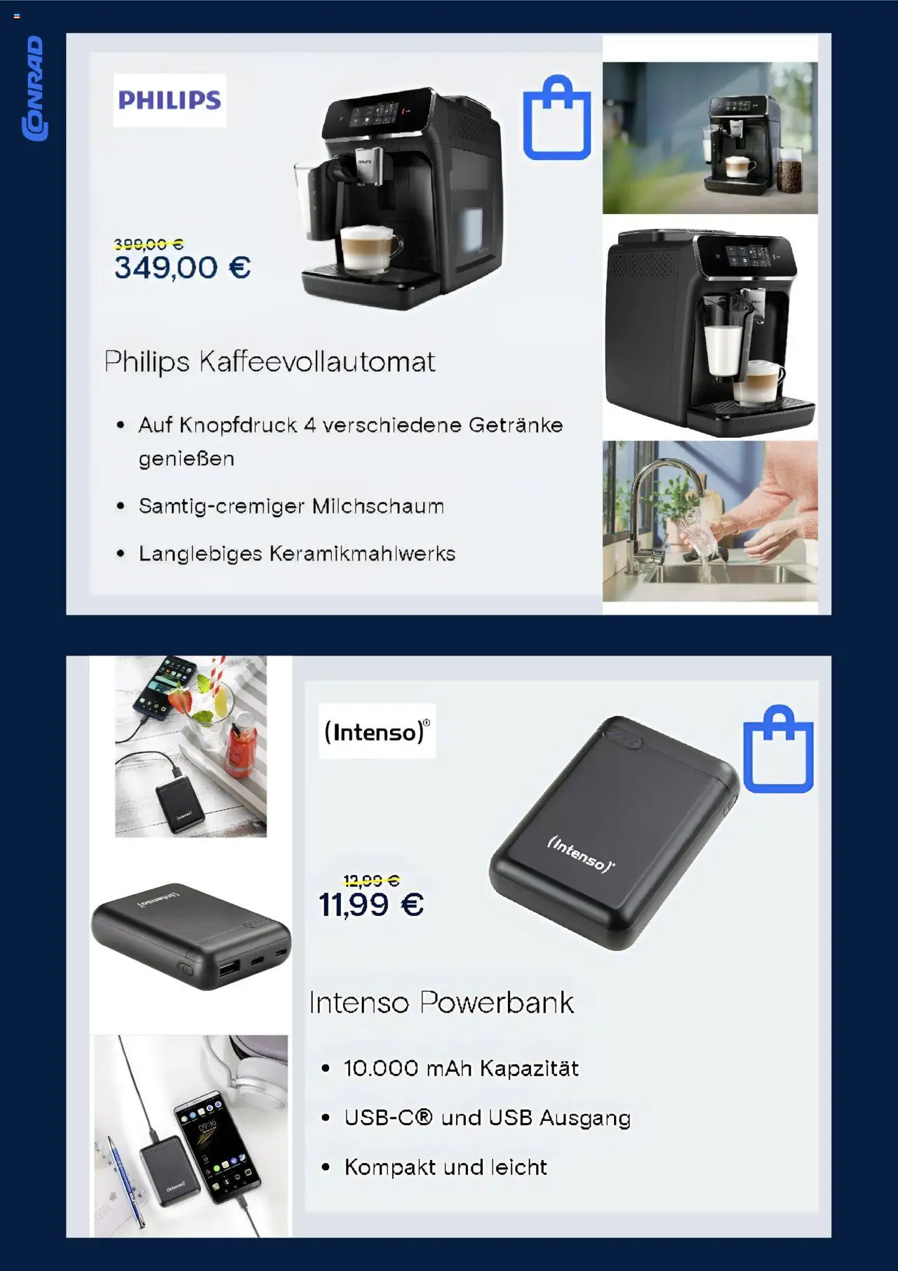 Conrad Prospekt 	 - gültig ab dem 07.07.2025 | Seite: 4 | Produkte: Philips, USB, Kaffeevollautomat, Powerbank