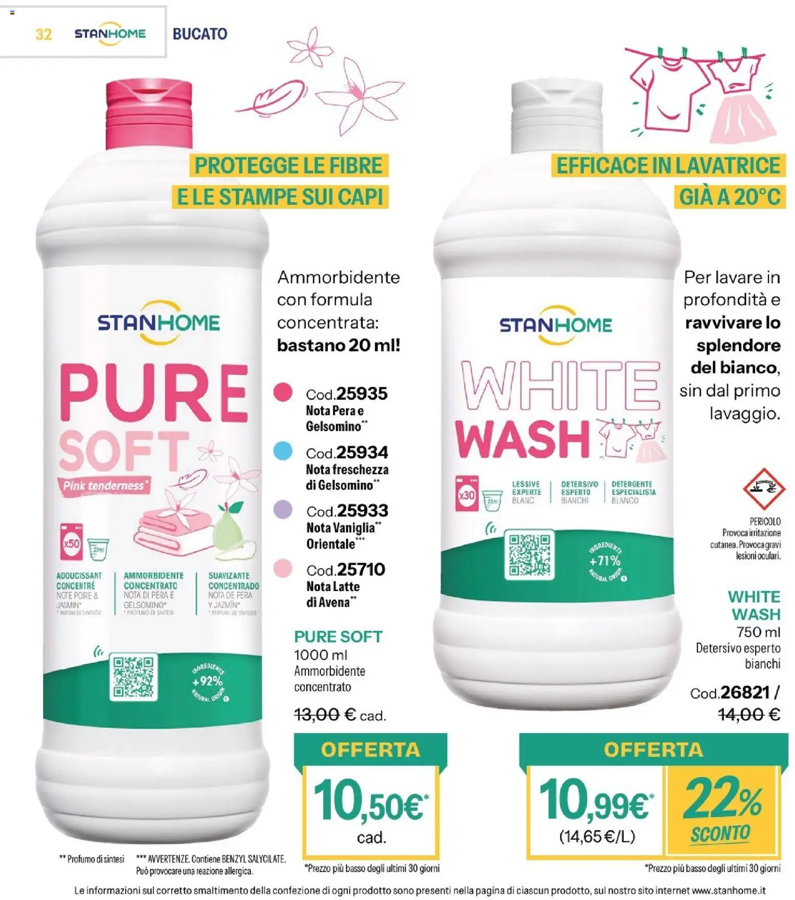 Volantino Stanhome del 21.04.2026 | Pagina: 32 | Prodotti: Latte, Lavatrice, Pera, Profumo