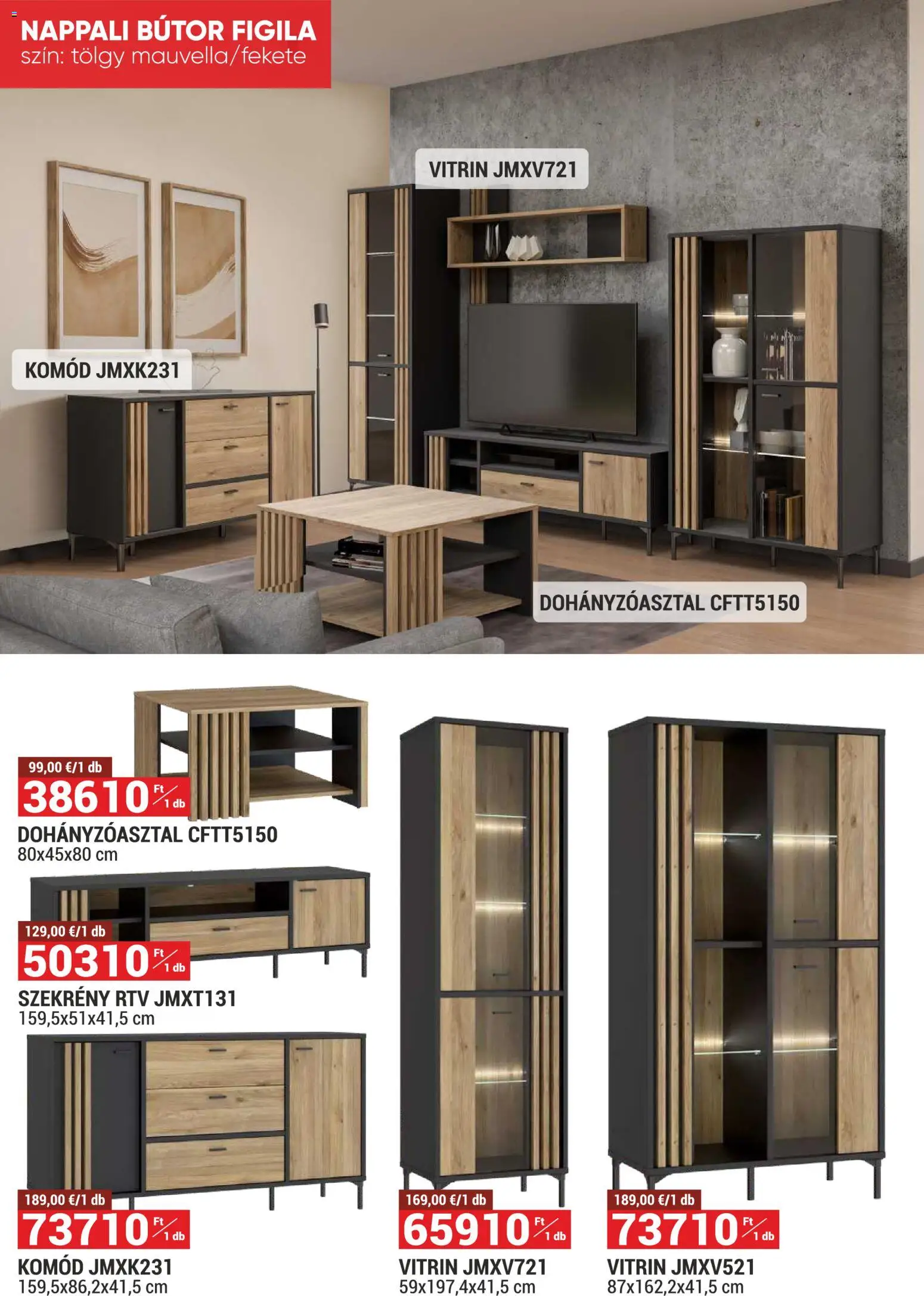 Merkury Market akciós ujság - amely érvényes a következő dátumtól: 01.12.2025 | Oldal: 8 | Termékek: Komód, Nappali bútor, Dohányzóasztal, Szekrény