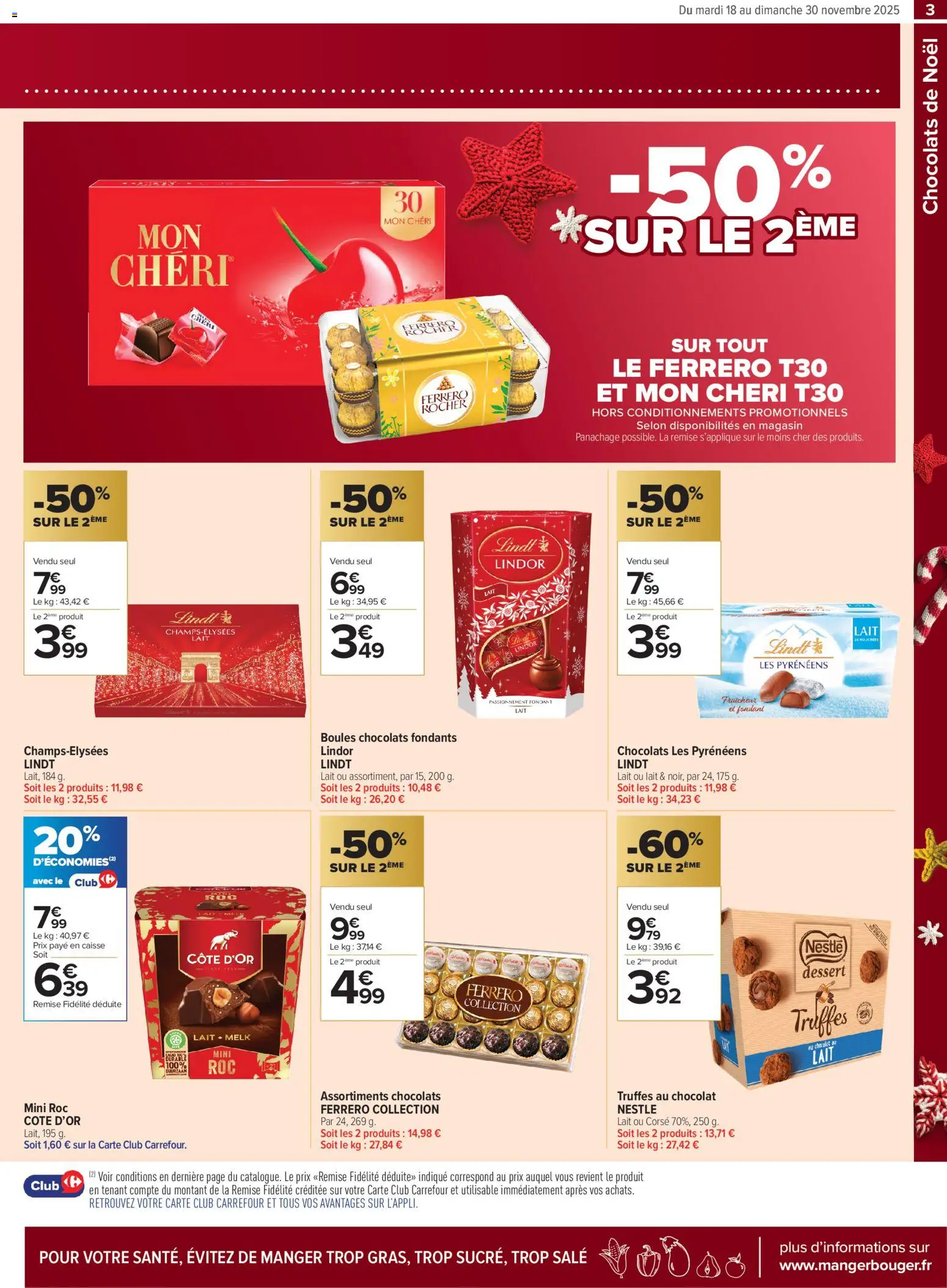 {H1} | Page: 3 | Produits: Chocolats de noël, Lait, Chocolat, Lindt