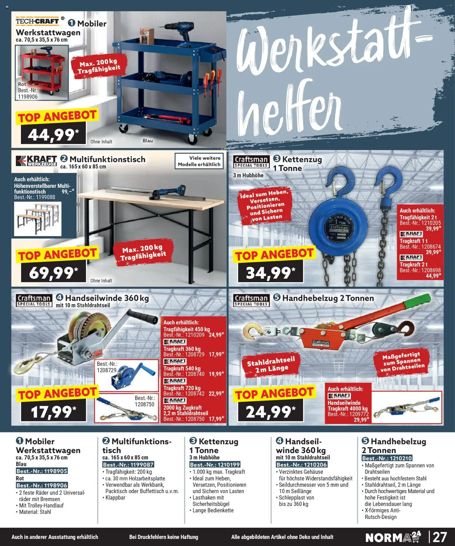 Norma Bestellmagazin gültig ab 01.12.2025 | Seite: 27 | Produkte: Tisch