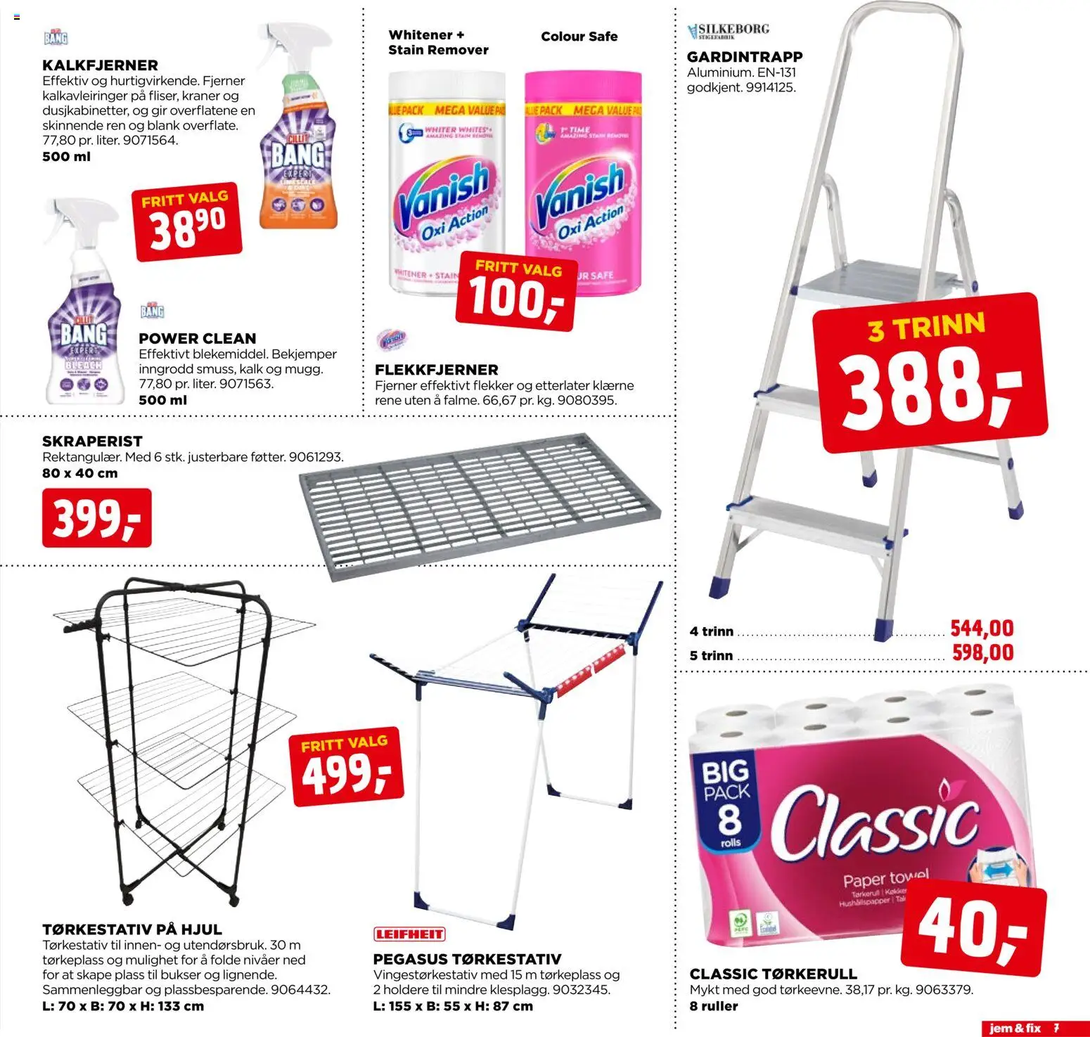 {H1} | Side: 7 | Produkter: Flekkfjerner, Bukser, Tørkerull