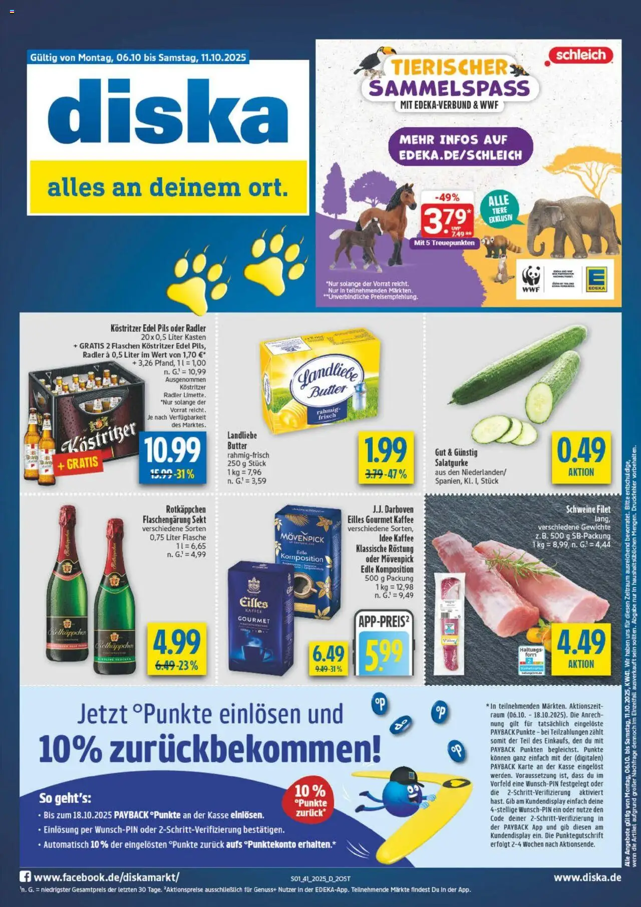 Diska - diska Angebote Sachsen-Thüringen KW41 – gültig ab 06.10.2025 | Seite: 1 | Produkte: Sekt, Pils, Landliebe butter, Rotkäppchen