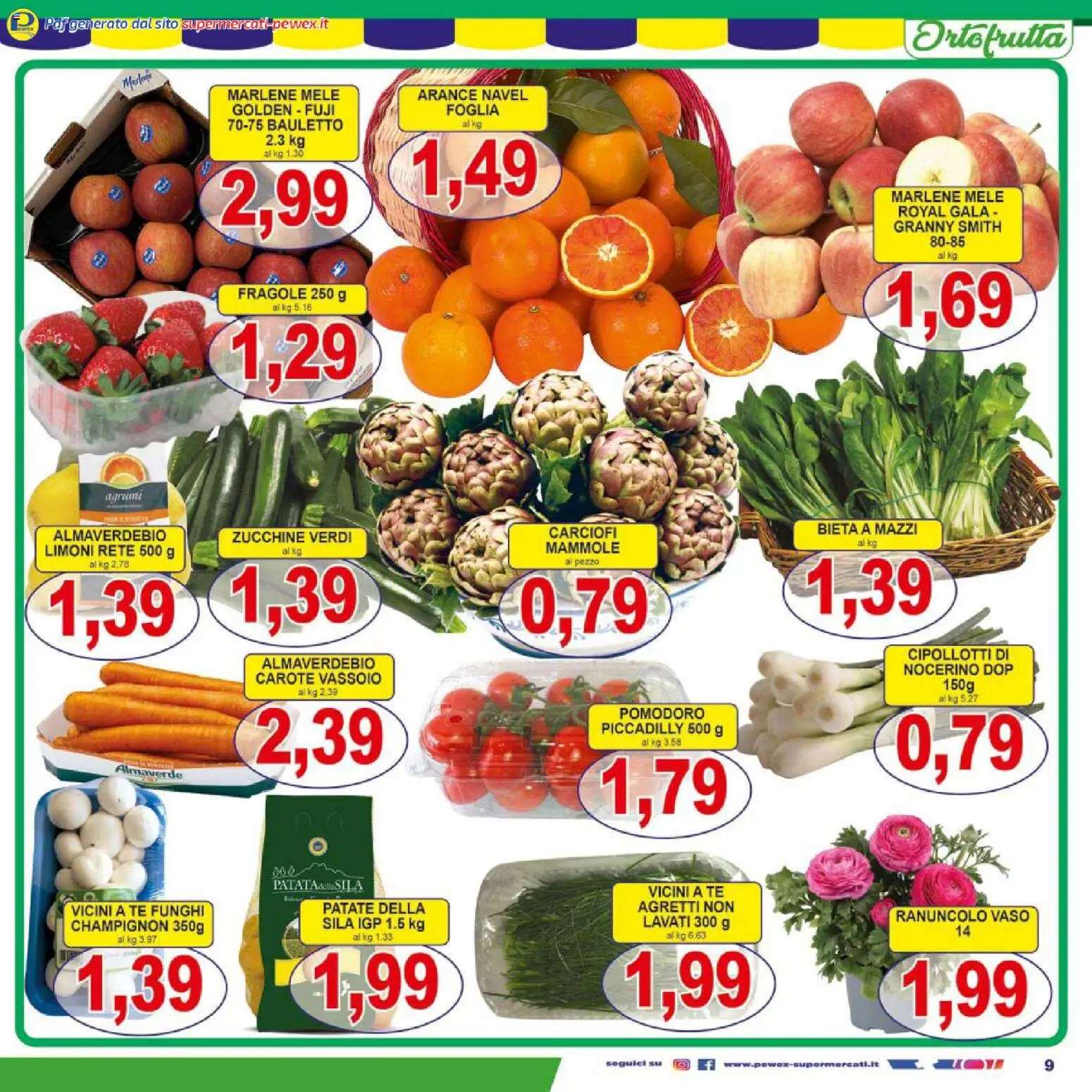 Volantino Pewex del 06.03.2026 | Pagina: 9 | Prodotti: Mele, Tè, Carote, Carciofi