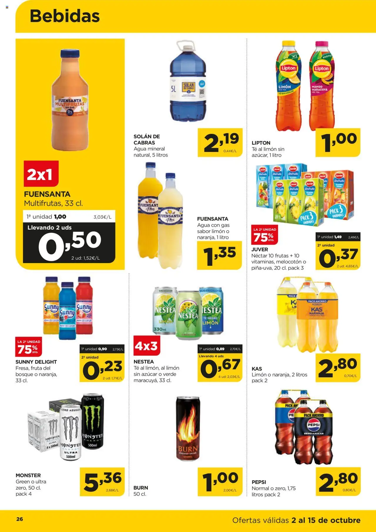 Alimerka folleto Castilla y León │ válido desde el 02.10.2025 | Página: 26 | Productos: Té, Marco, Néctar, Agua mineral
