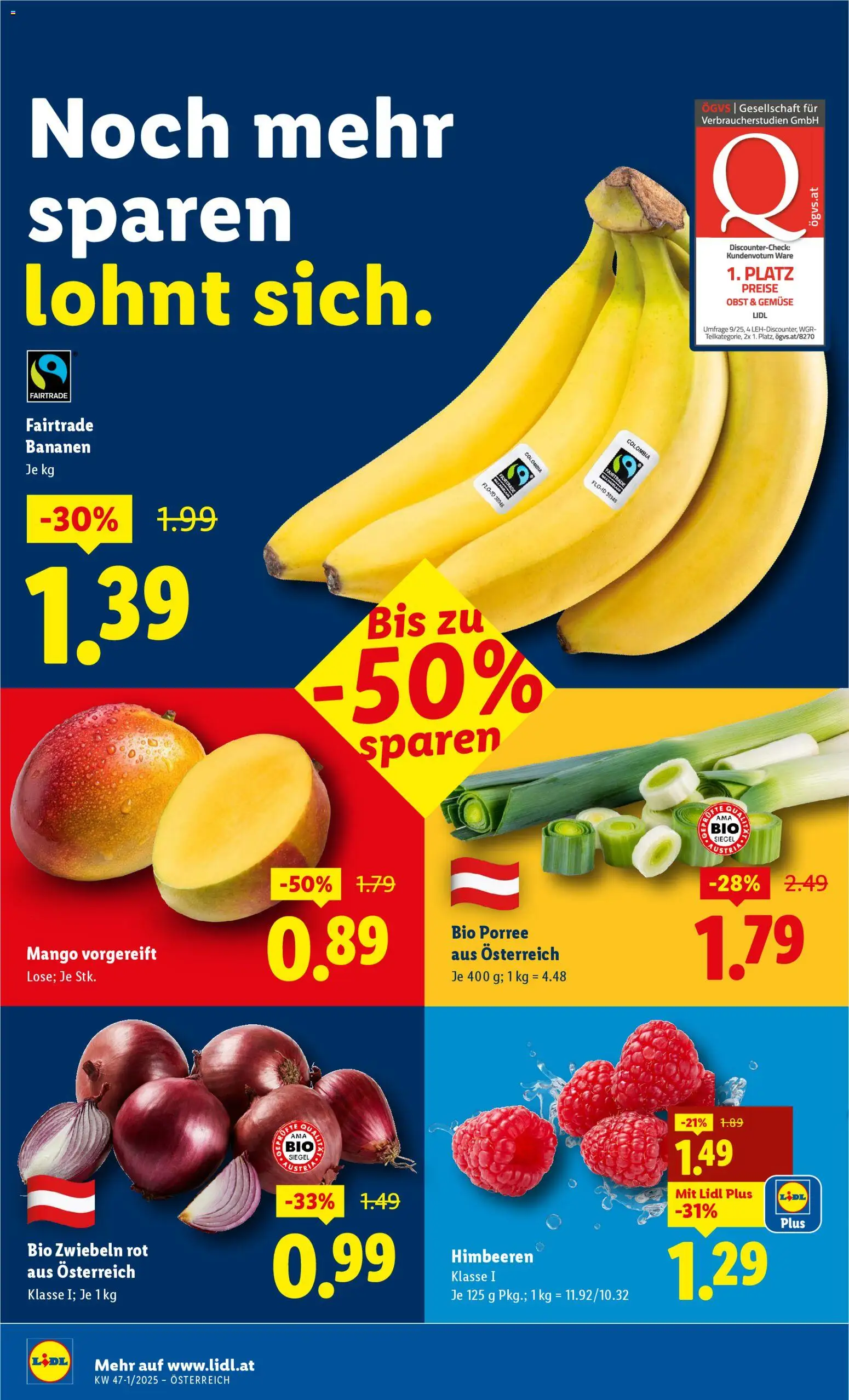 Lidl Flugblatt gültig ab 13.11.2025 | Seite: 38 | Produkte: Gemüse, Obst, Mango, Bananen