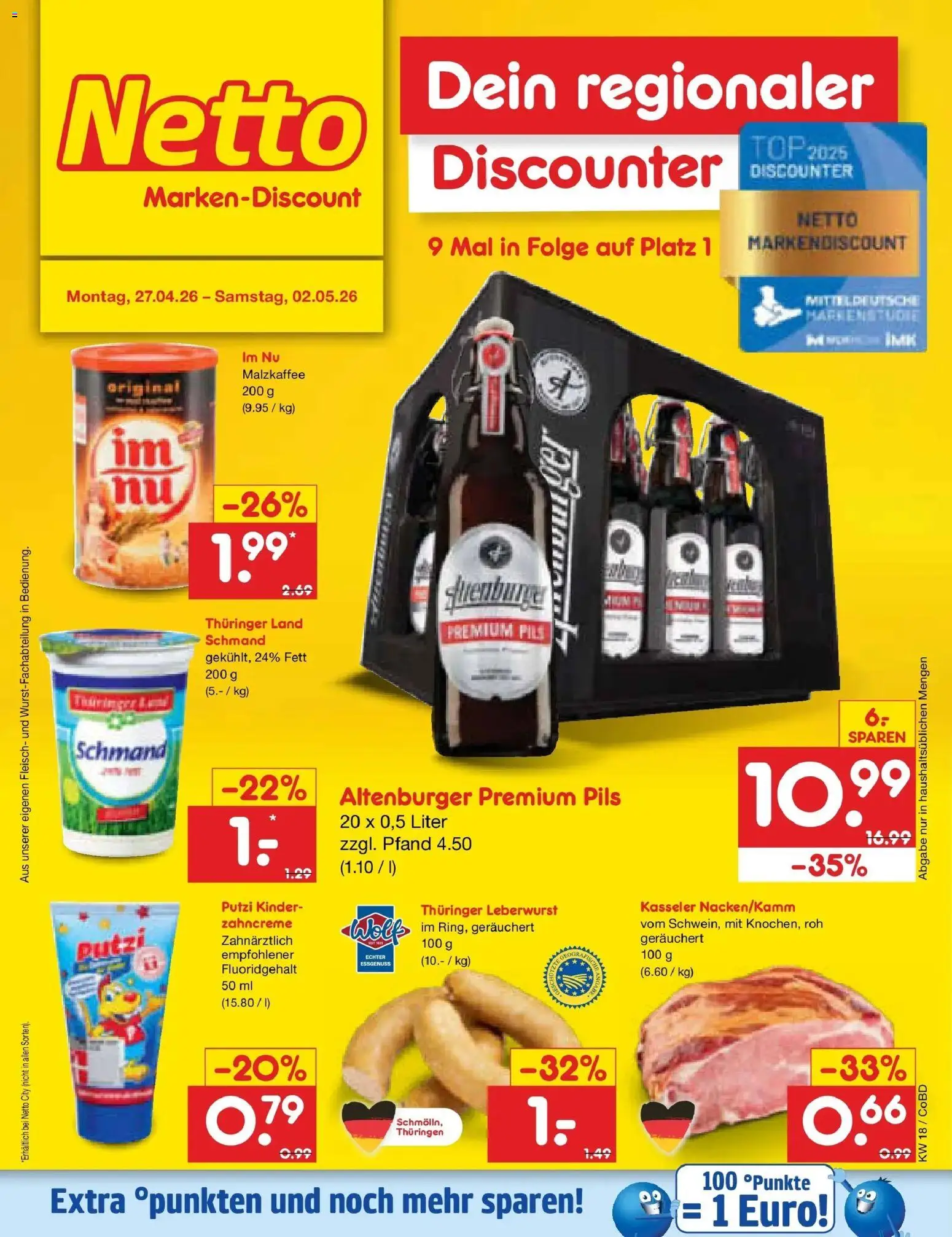 Netto Marken-Discount Prospekt Delitzsch	 – gültig ab 27.04.2026 | Seite: 32 | Produkte: Top, Pils, Fleisch