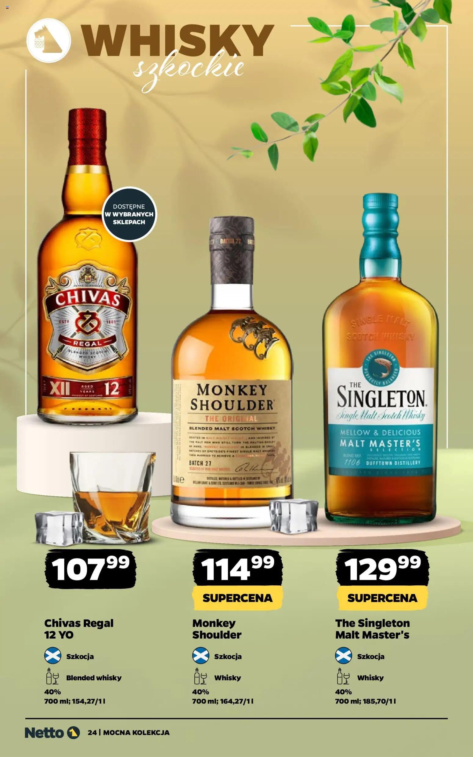 Netto gazetka - Alkohole mocne od 13.04.2026 | Strona: 24 | Produkty: Chivas Regal, Regał, Whisky