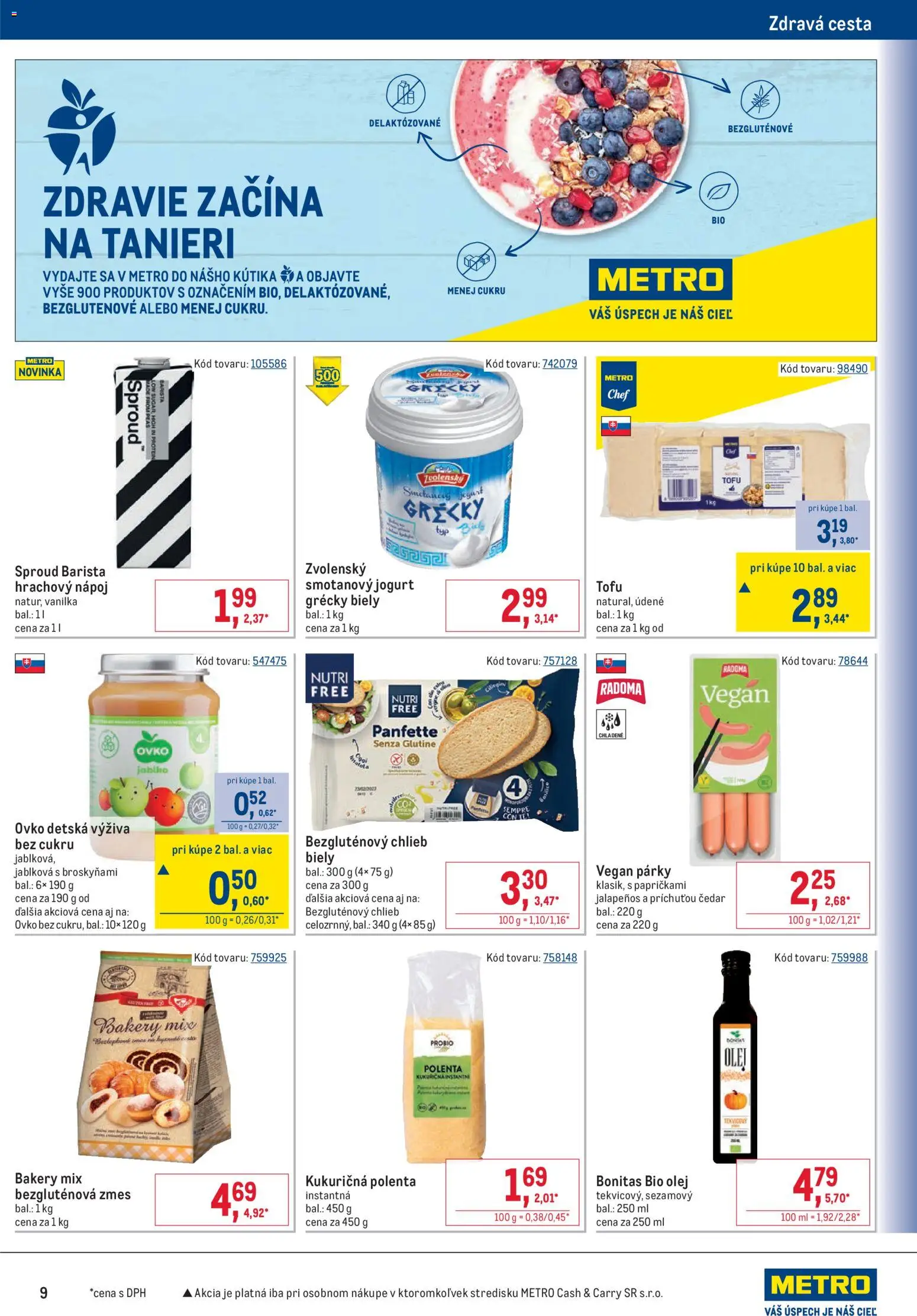 Nové Metro akcie – leták je platný od 25.02.2026 | Strana: 9 | Produkty: Olej, Barista, Protein, Párky