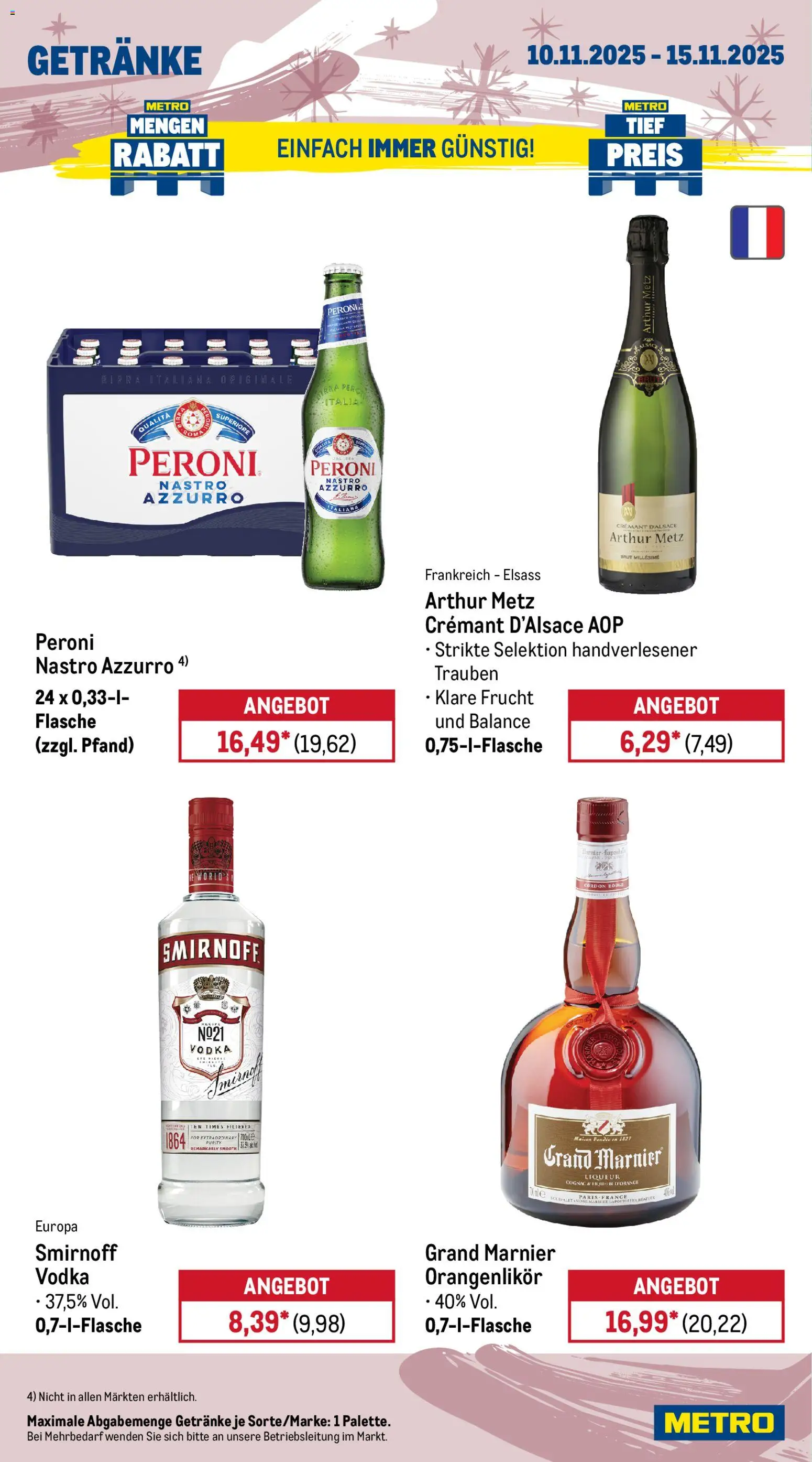 Metro Wochen-Angebote Gastro – gültig ab 10.11.2025 | Seite: 16 | Produkte: Trauben, Smirnoff, Vodka