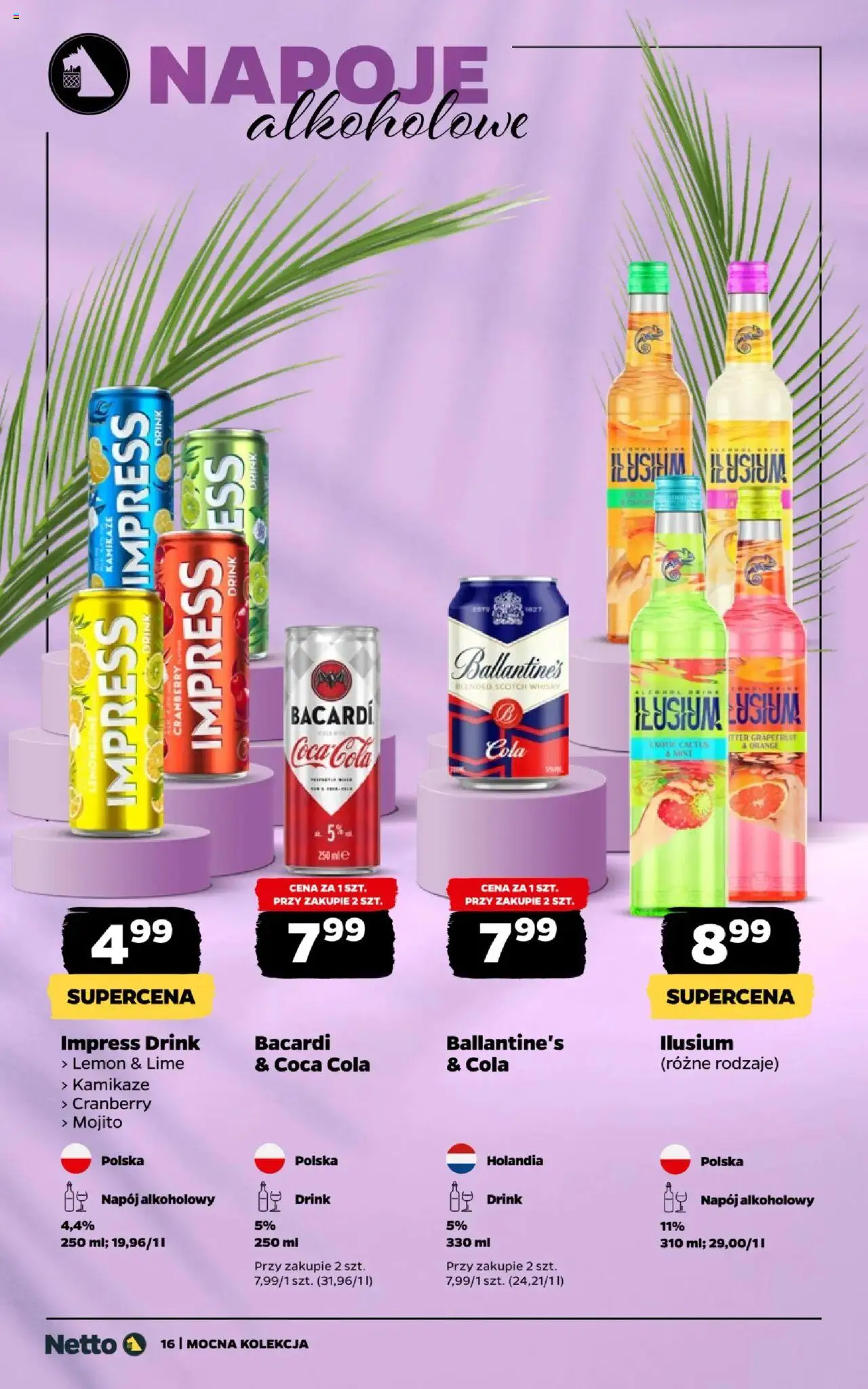 Netto gazetka - Mocna Kolekcja od 01.08.2025 | Strona: 16 | Produkty: Napoje, Coca cola