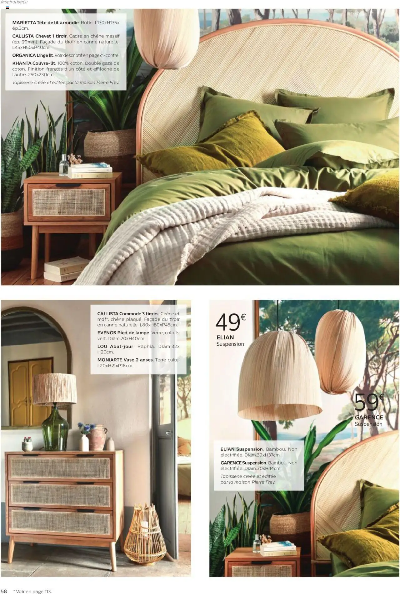 {H1} | Page: 58 | Produits: Lit, Commode, Vase, Cadre