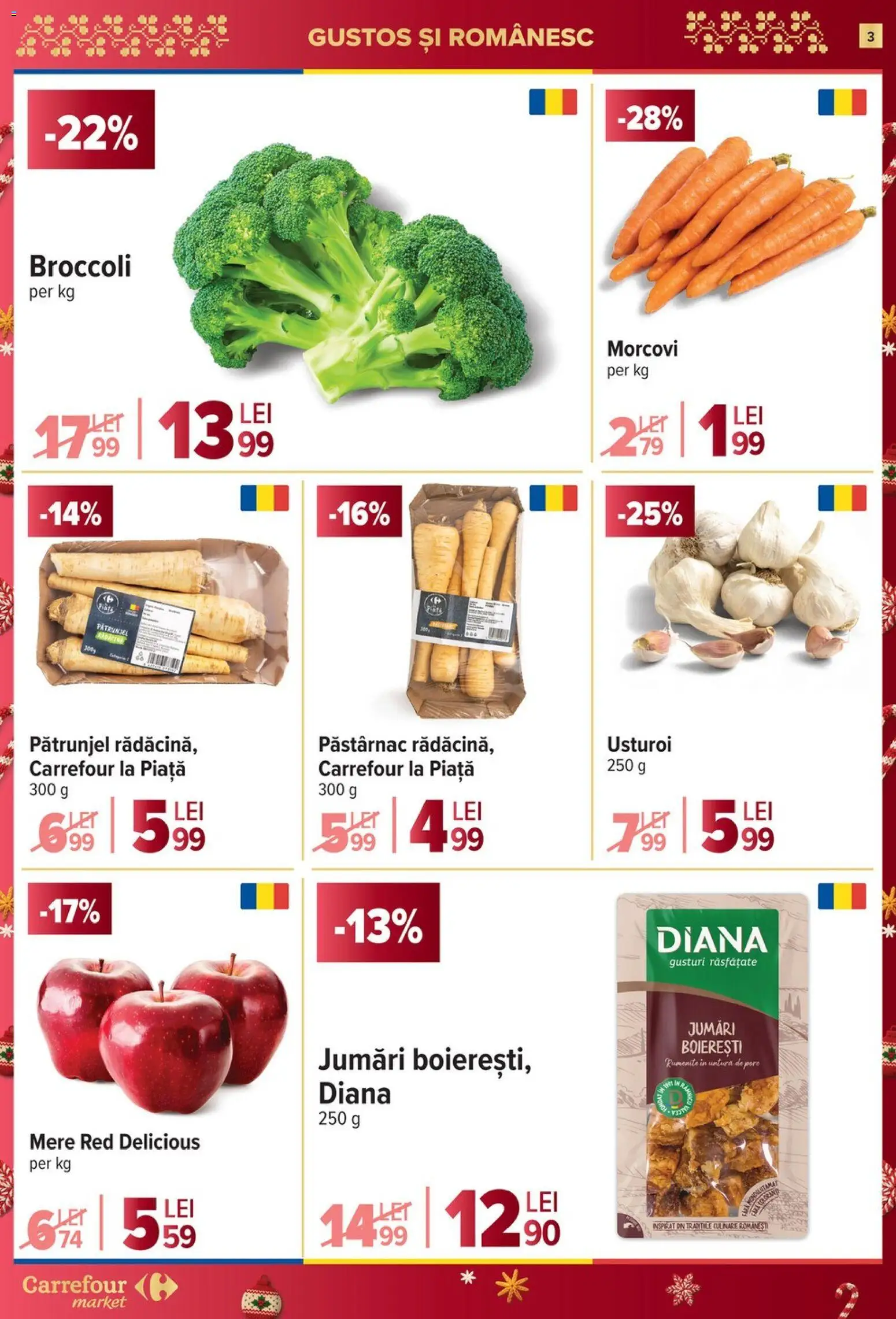 Noul catalog Carrefour – valabil de la 26.11.2025 | Pagină: 3 | Produse: Pătrunjel, Mere, Morcovi, Usturoi