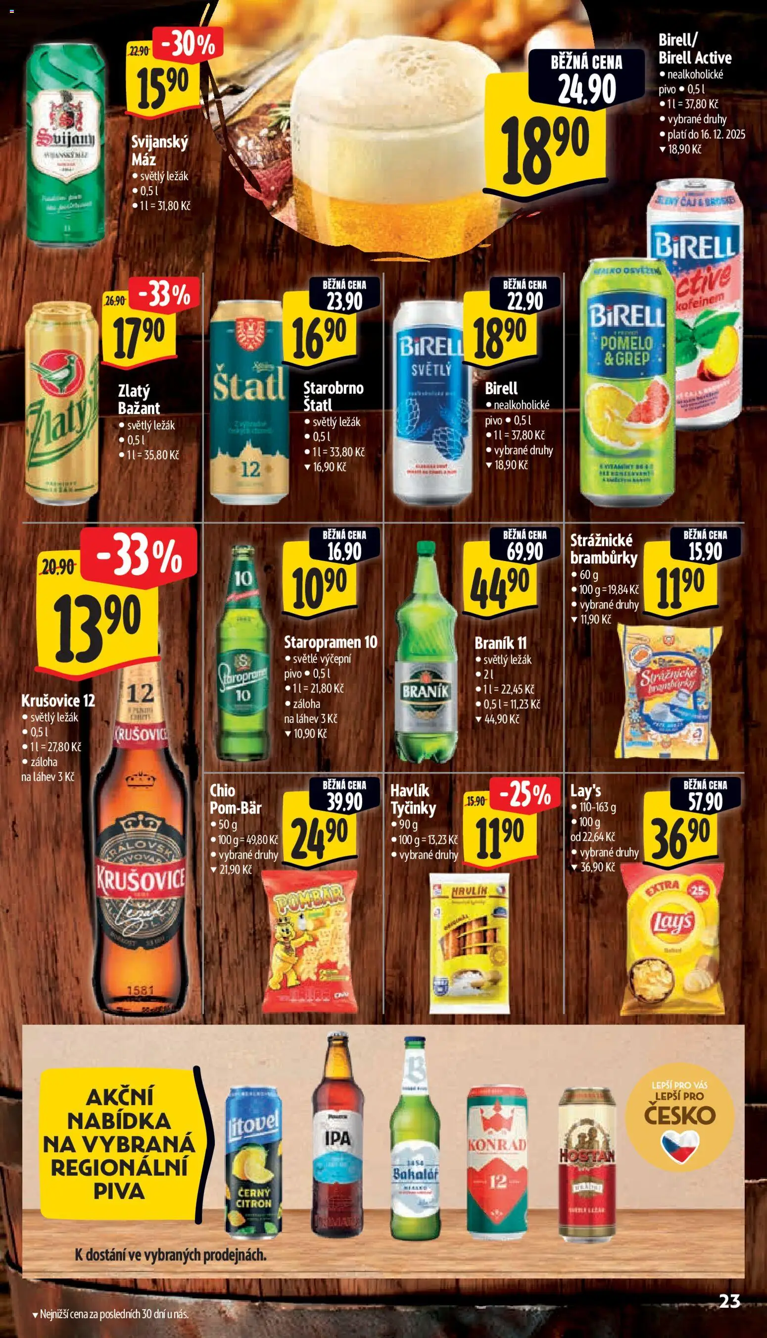 Albert leták - Supermarket od 03.12.2025 | Strana: 30 | Produkty: Tyčinky, Bakalář, Krušovice, Láhev