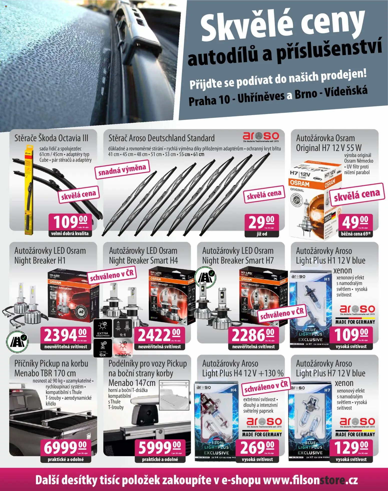 FILSON Store - Lepší ceny autopříslušenství nehledejte! od 23.10.2025 | Strana: 7 | Produkty: Příčníky, Stěrače, LED