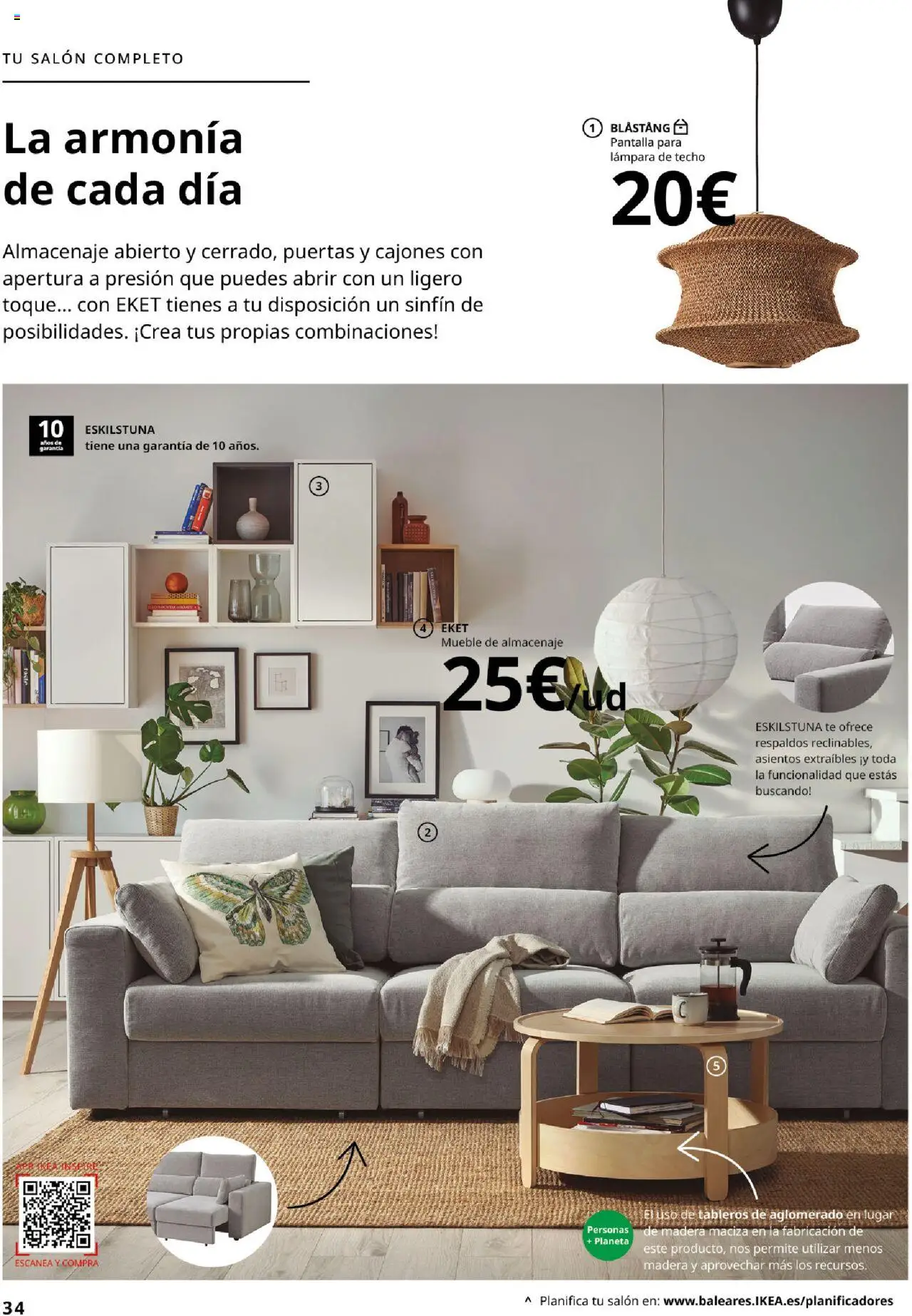 Catálogo IKEA Salones │ válido desde el 17.02.2025 | Página: 34 | Productos: Lámpara de techo, Té, Almacenaje, Lámpara