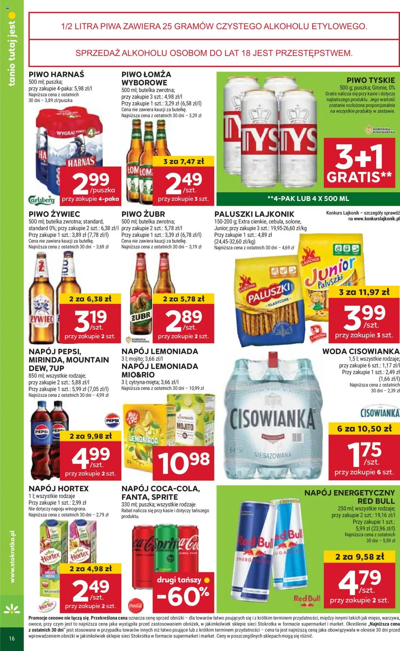 Stokrotka Gazetka od 29.05.2025 | Strona: 36 | Produkty: Piwo żubr, Sprite, Paluszki, Piwo