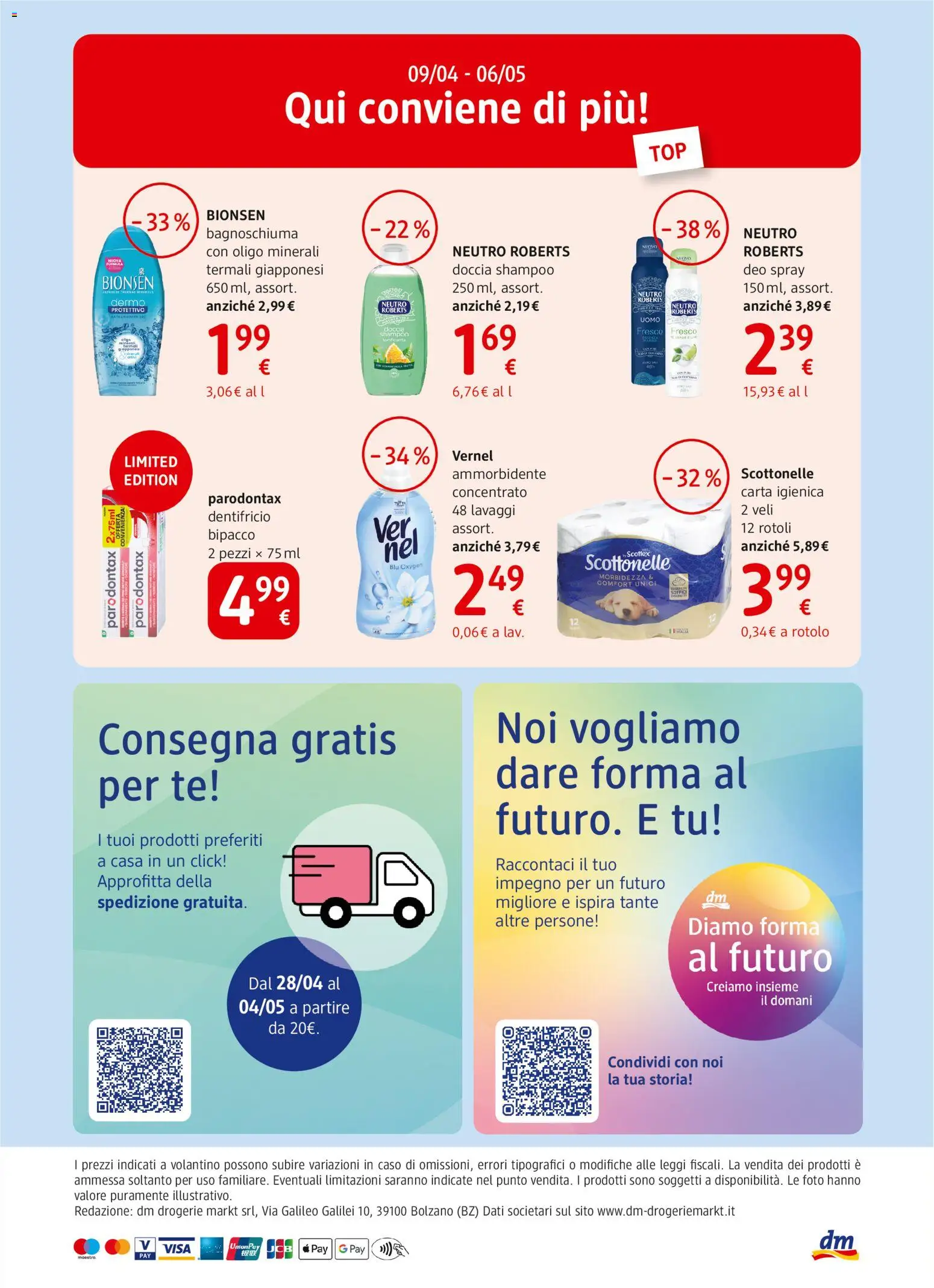 Volantino dm drogerie markt del 16.04.2026 | Pagina: 8 | Prodotti: Dentifricio, Ammorbidente, Tè, Doccia
