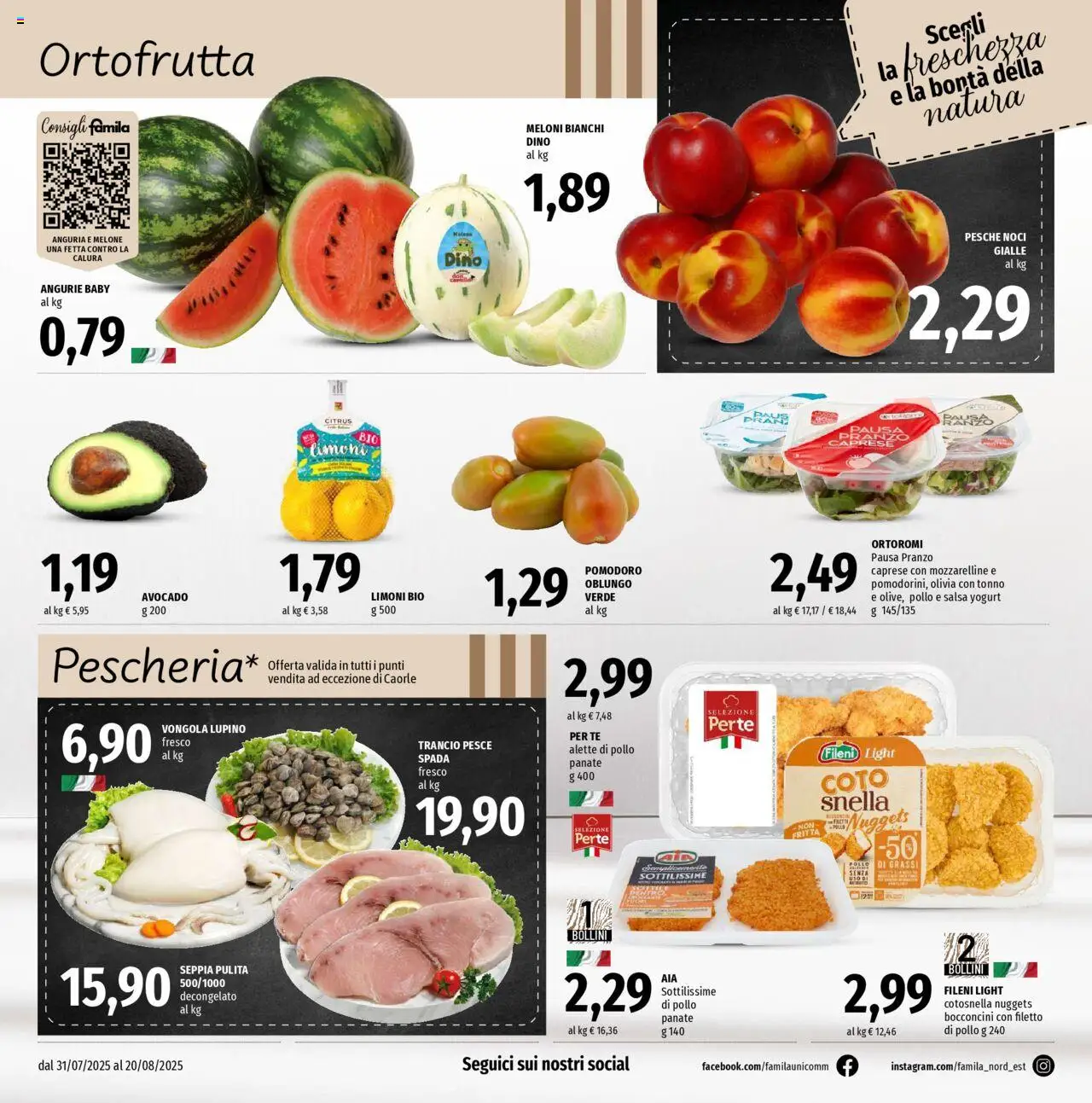 Volantino Famila del 31.07.2025 | Pagina: 2 | Prodotti: Yogurt, Nuggets, Anguria, Tonno