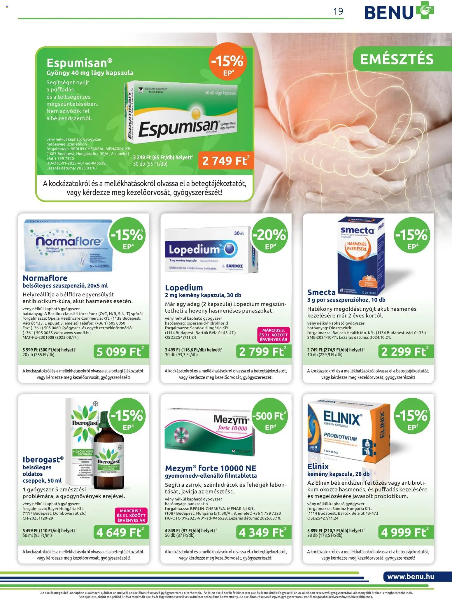BENU Gyógyszertárak akciós ujság - amely érvényes a következő dátumtól: 01.03.2026 | Oldal: 19