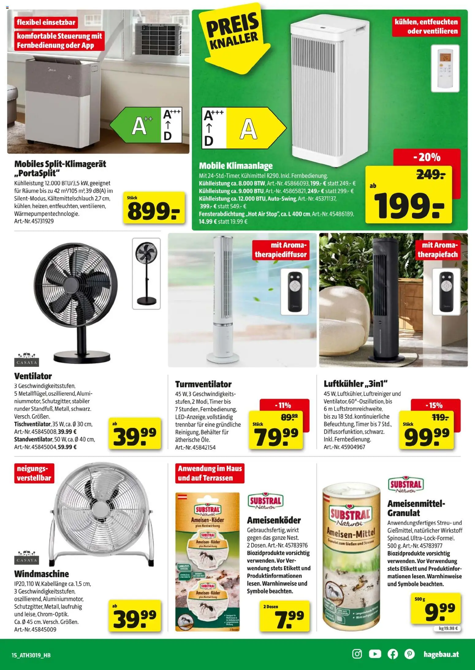 Hagebau Flugblatt gültig ab 27.04.2026 | Seite: 15 | Produkte: Klimaanlage, Ventilator, Luftreiniger