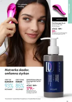 DUOLOGI Bond Repair Overnight Hair Serum, 150 ml. Hair & Scalp Care + Bond Repair Tech + Betaine + Gloss Complex for dry & damaged hair - Förhandsvisning av reklamblad från butik Oriflame aktuell från 11.03.2026 | Sida: 151 | Produkter: Serum