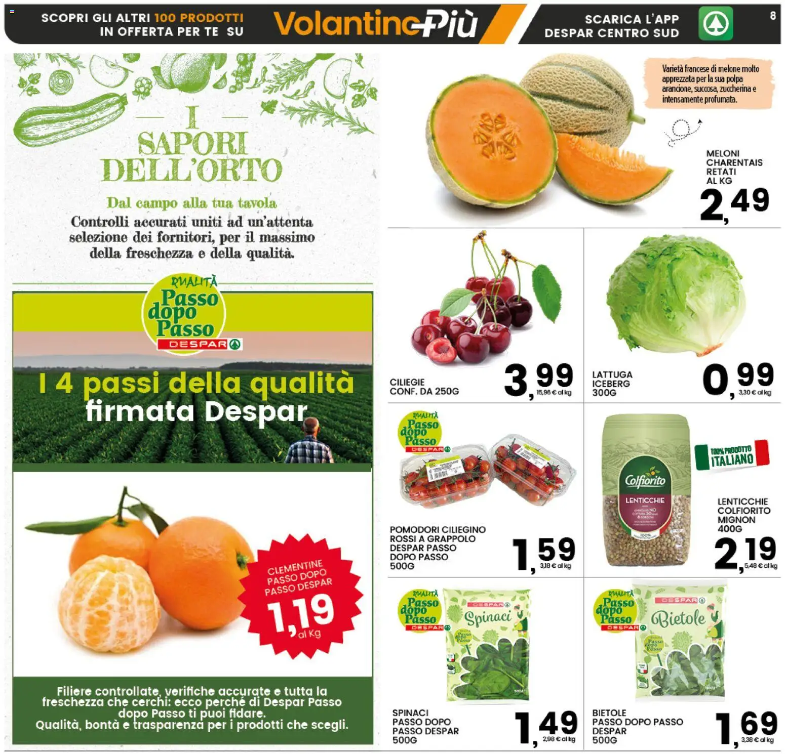 Volantino Interspar del 26.12.2025 | Pagina: 8 | Prodotti: Lenticchie, Pomodori, Spinaci, Lattuga