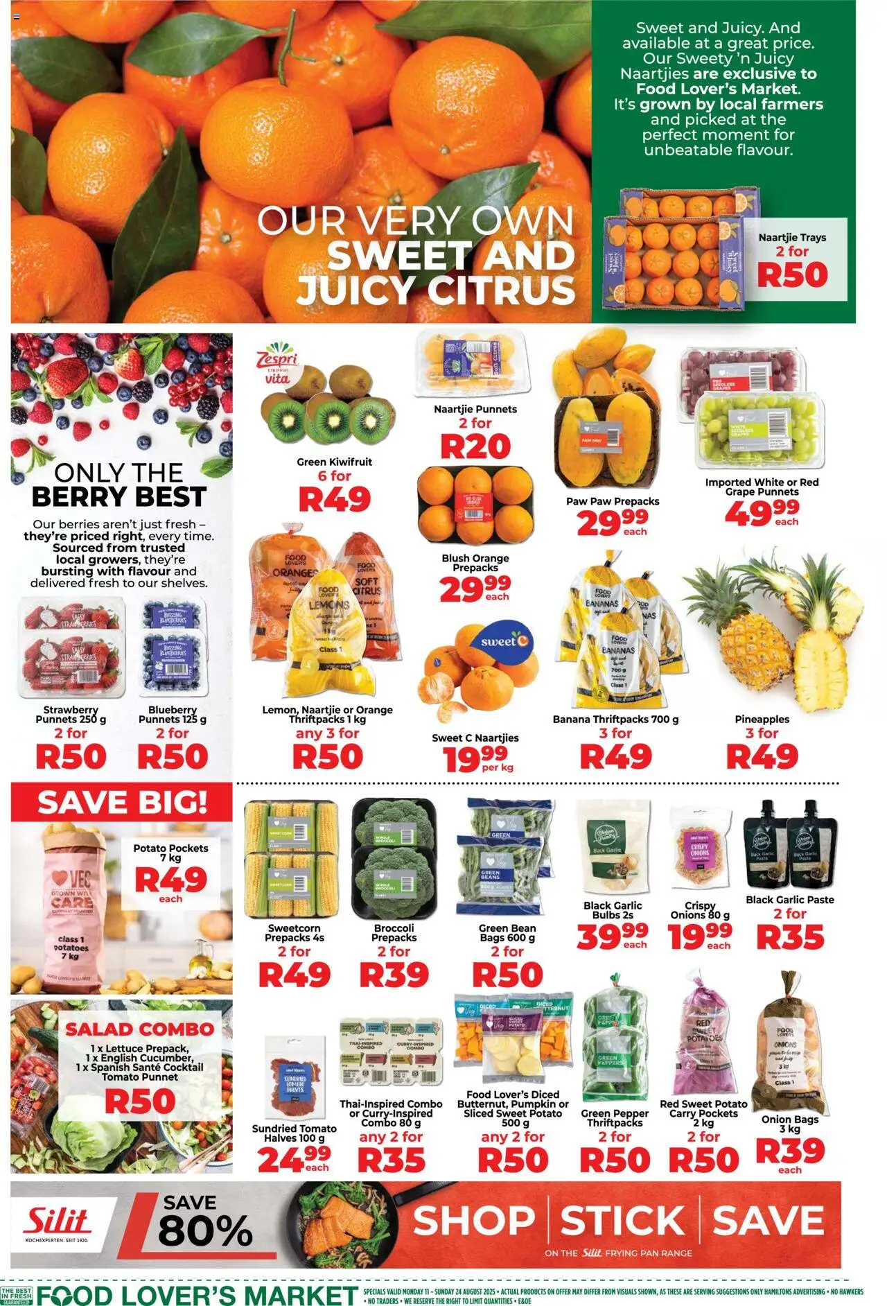 Food Lover's Market Inland Provinces - Specials │ valid from 11.08.2025 | Page: 2 | Products: Beans, Oranges, Potatoes, Peach